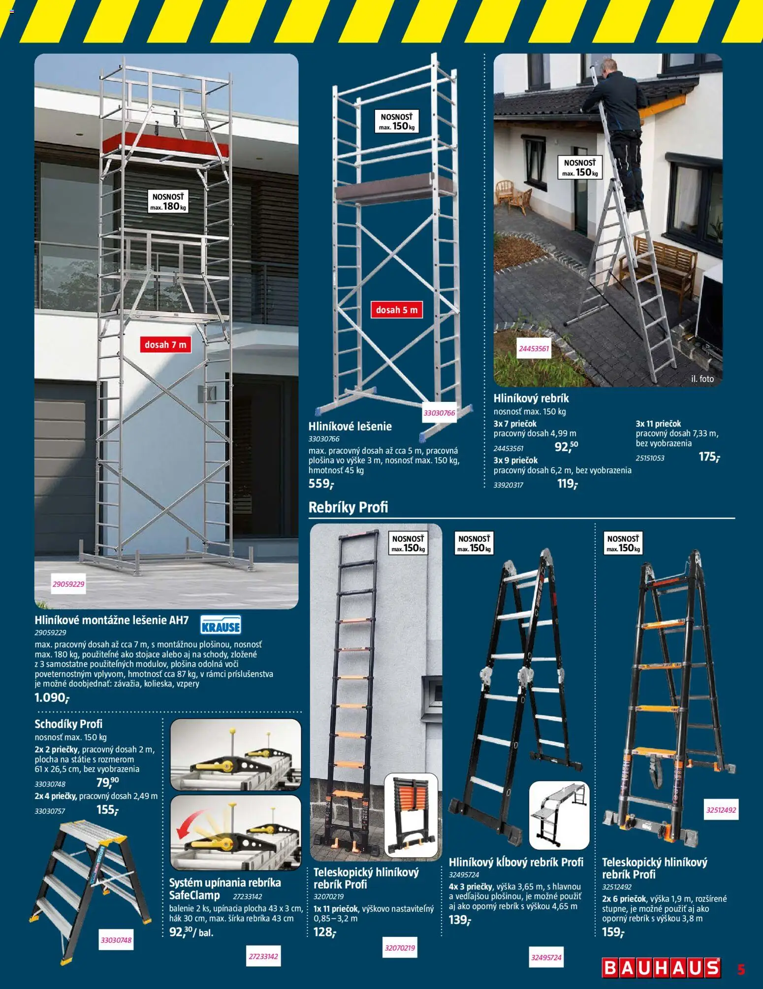 Nové Bauhaus akcie – leták je platný od 07.09.2026 | Strana: 5 | Produkty: Rebrík