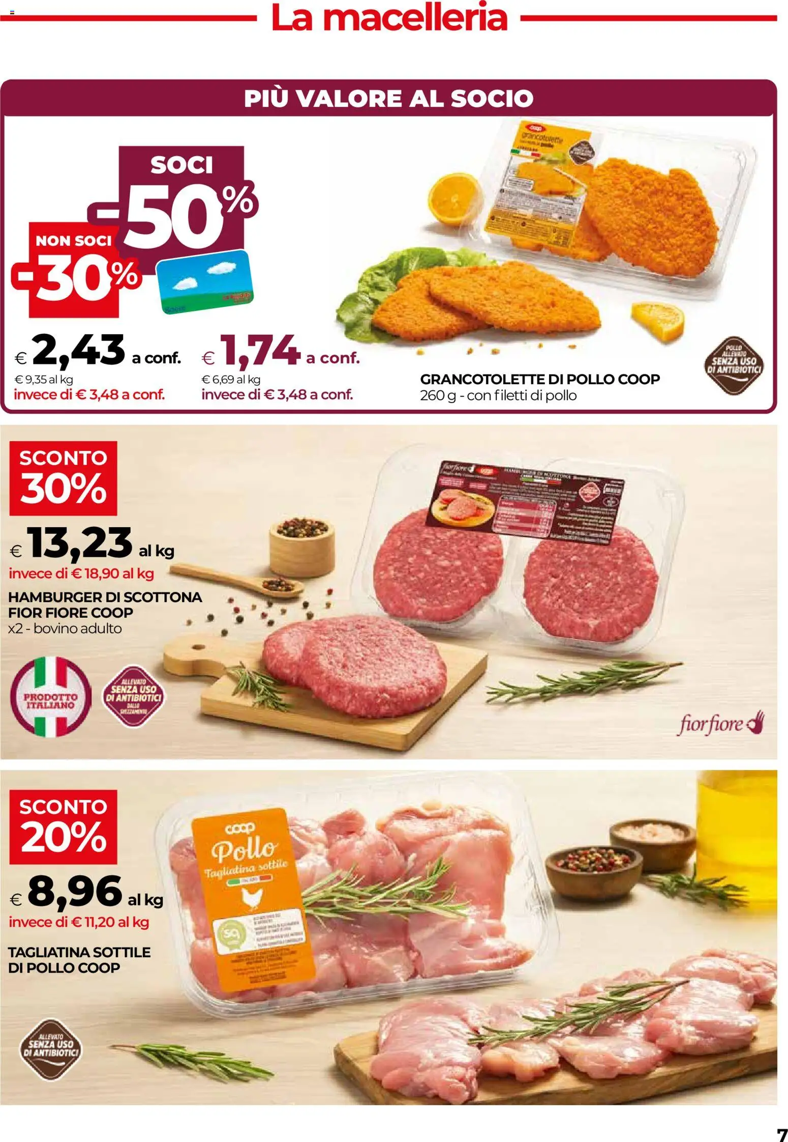 Volantino COOP del 03/09/2026 | Pagina: 7 | Prodotti: Bovino, Pollo, Hamburger