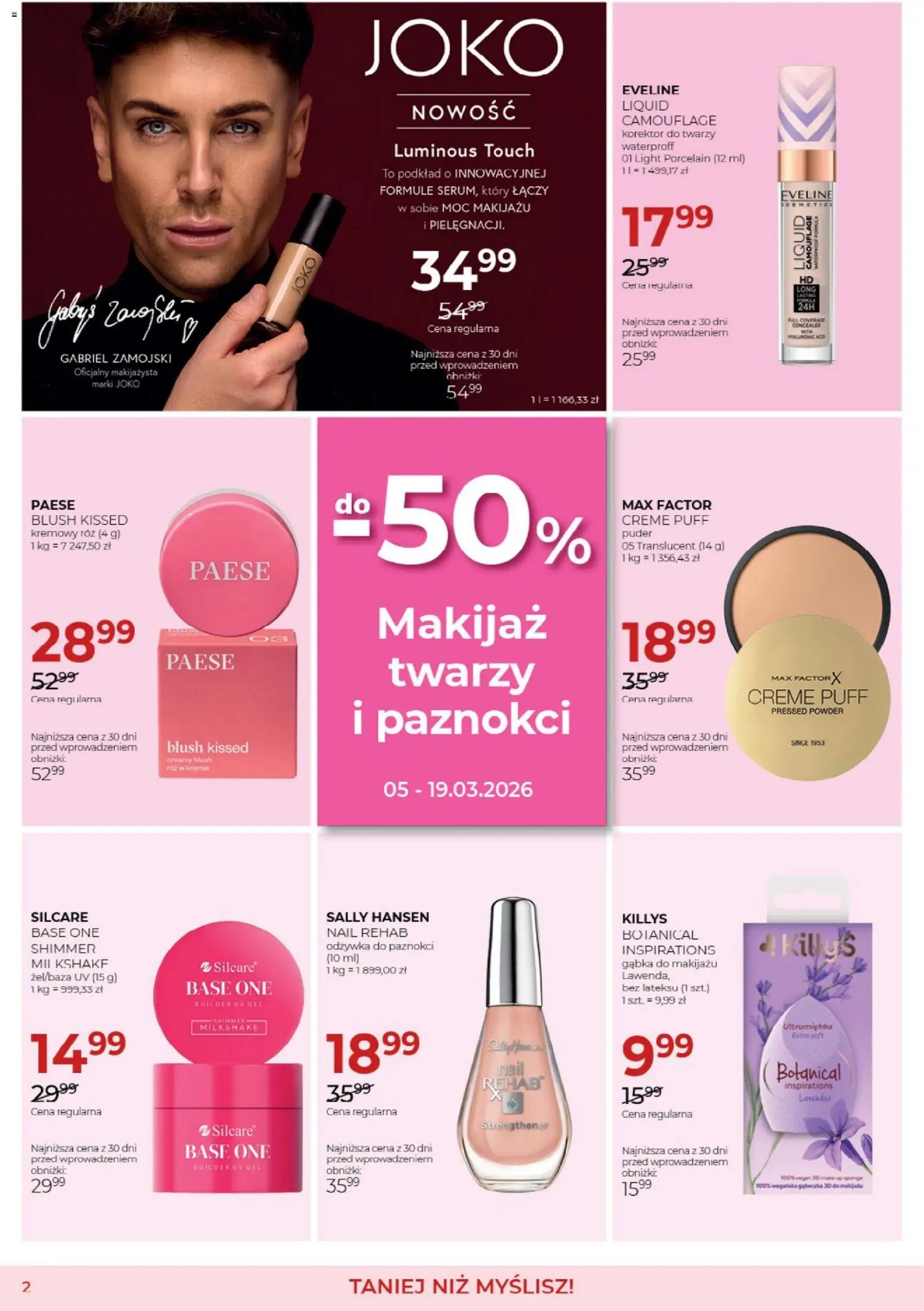Jawa gazetka od 04.03.2026 | Strona: 2 | Produkty: Gąbka do makijażu, Róż, Gąbka, Odżywka