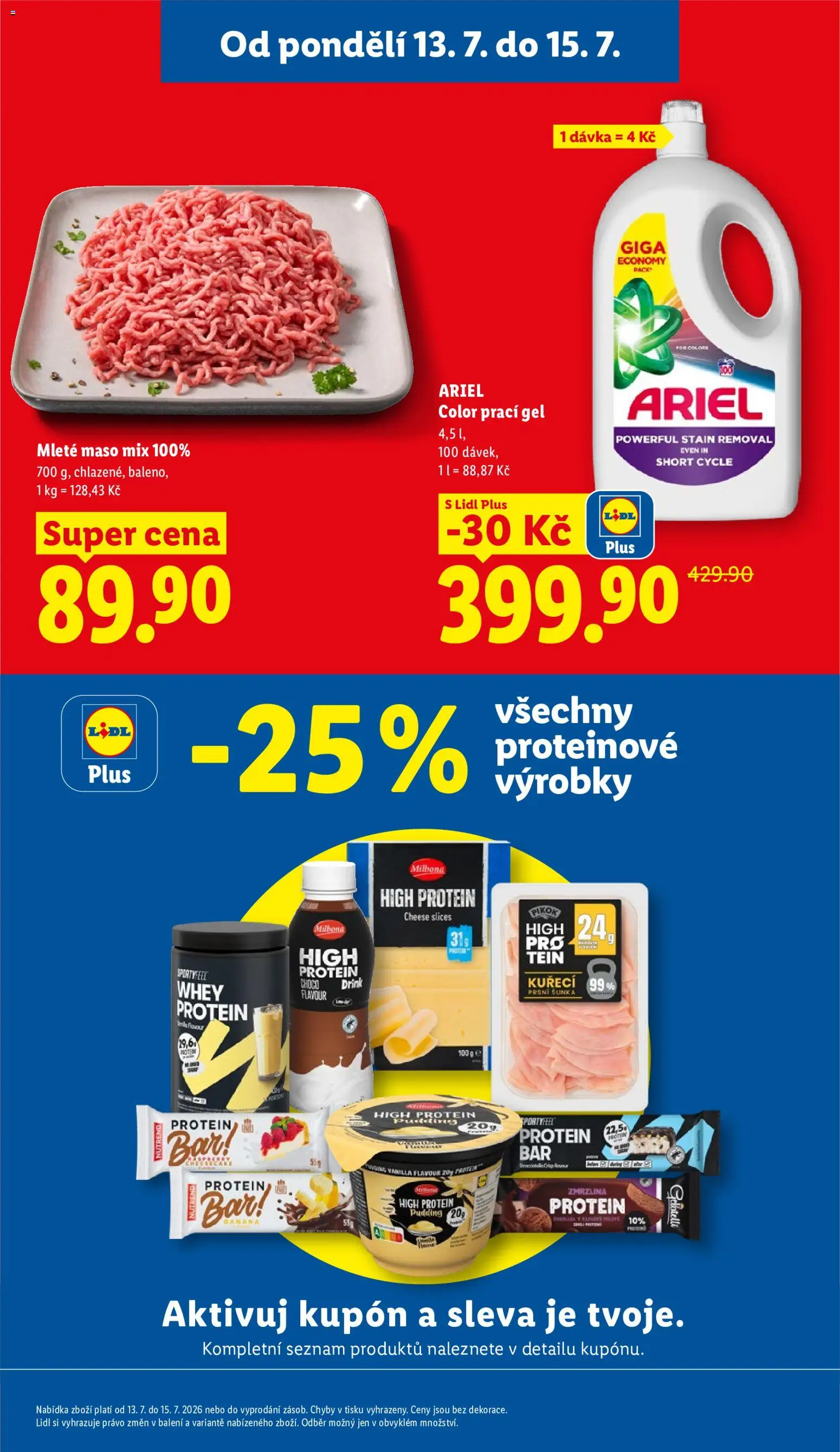 Lidl leták od 13.07.2026 | Strana: 5 | Produkty: Šunka, Protein bar, Cheesecake, Gelatelli