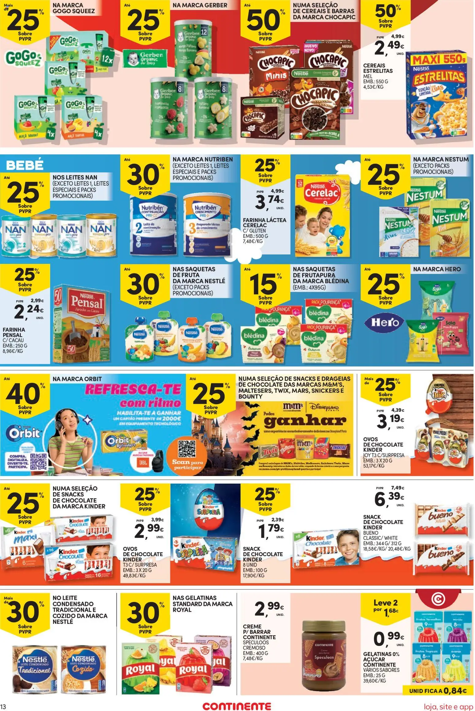 Continente Semanal Continente Bom Dia │ válido de 01/09/2026 | Página: 13 | Produtos: Farinha láctea, Saquetas, Cereais, Farinha