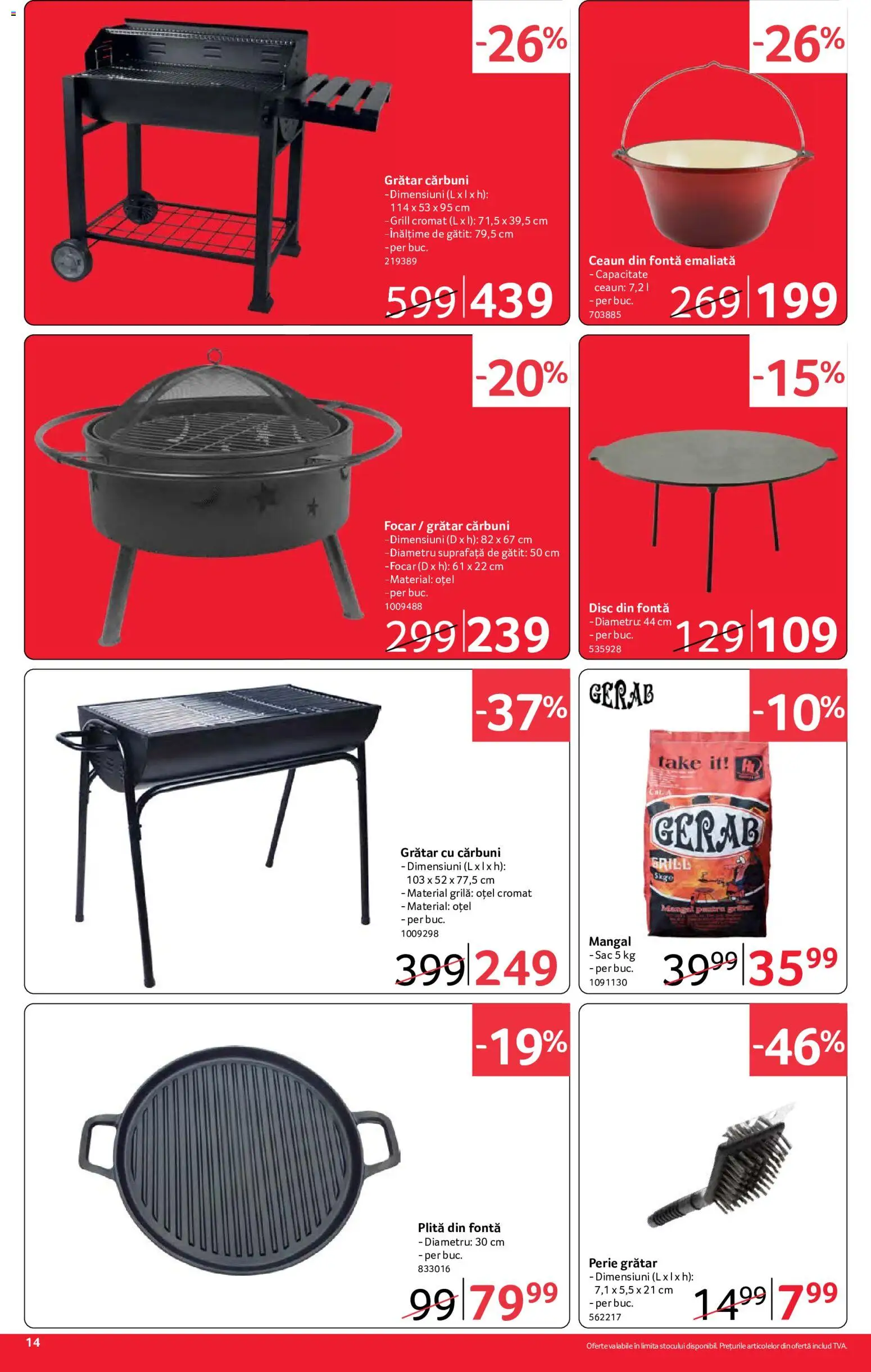 Noul catalog Selgros – valabil de la 02.10.2026 | Pagină: 14 | Produse: Plită, Grill, Grătar, Sac