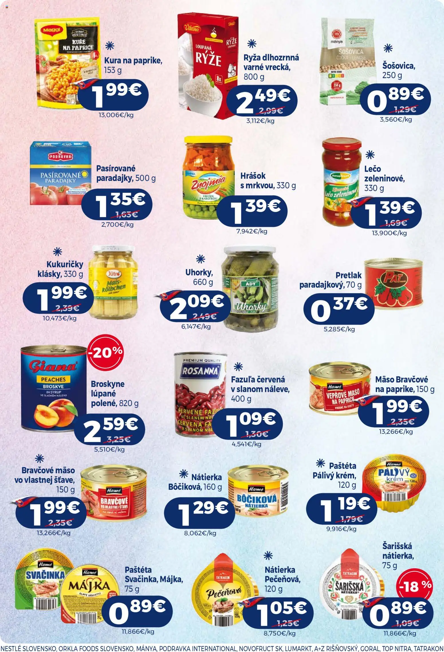 Nové Milk Agro akcie – leták je platný od 27.05.2026 | Strana: 13 | Produkty: Ryža, Hrášok, Broskyne, Uhorky