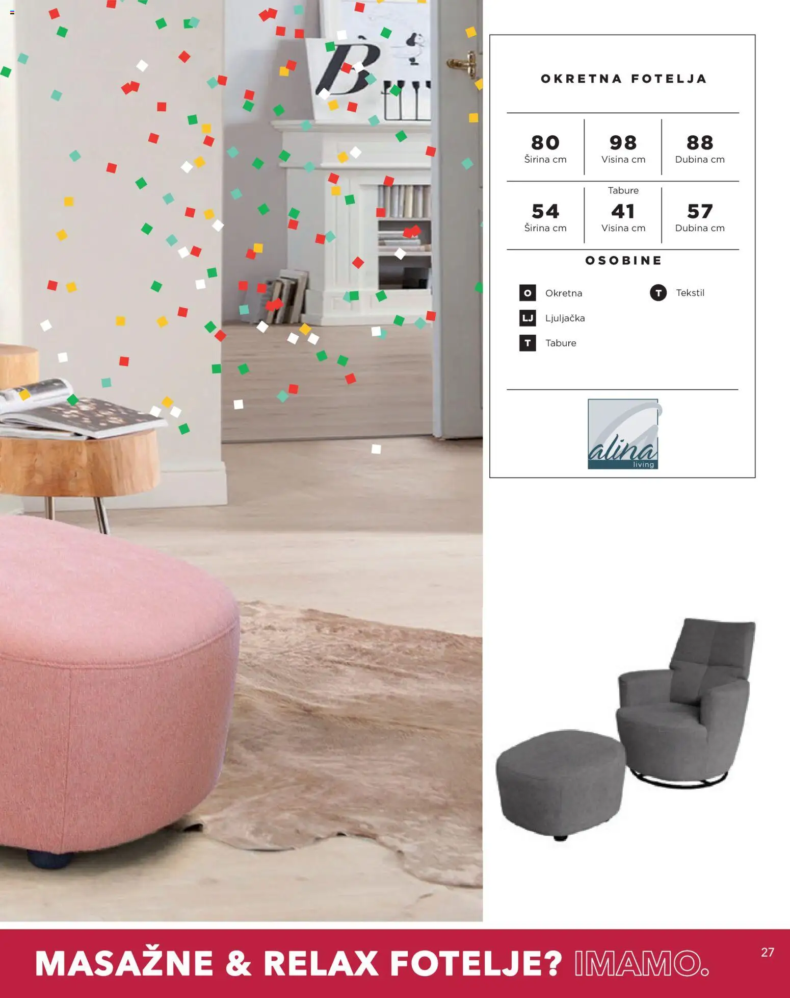 Harvey Norman katalog | vrijedi od 01.09.2026 | Stranica: 27 | Proizvodi: Fotelja, Ljuljačka, Tabure