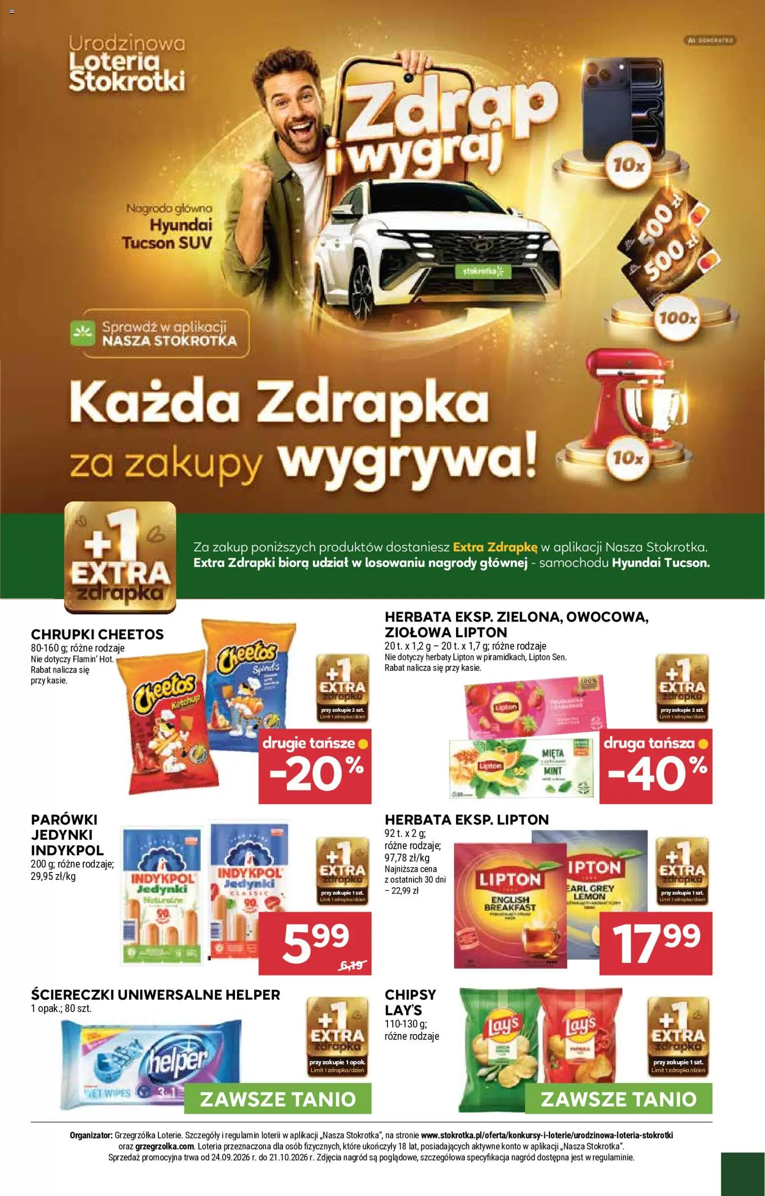 Stokrotka gazetka - Market od 24.09.2026 | Strona: 5 | Produkty: Chipsy, Earl Grey, Parówki, Mięta