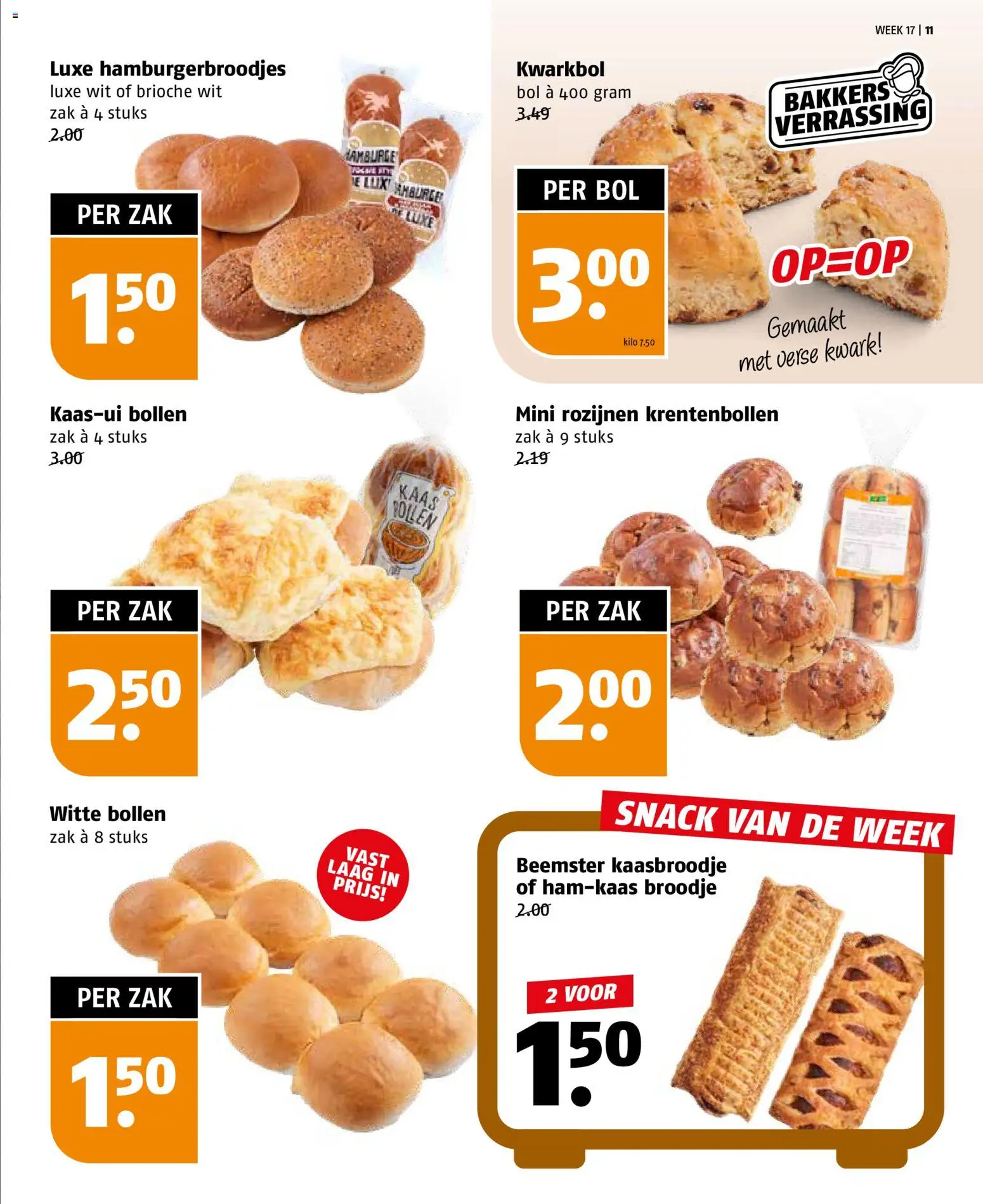 {H1} | Pagina: 11 | Producten: Kaas, Rozijnen, Broodje, Bol