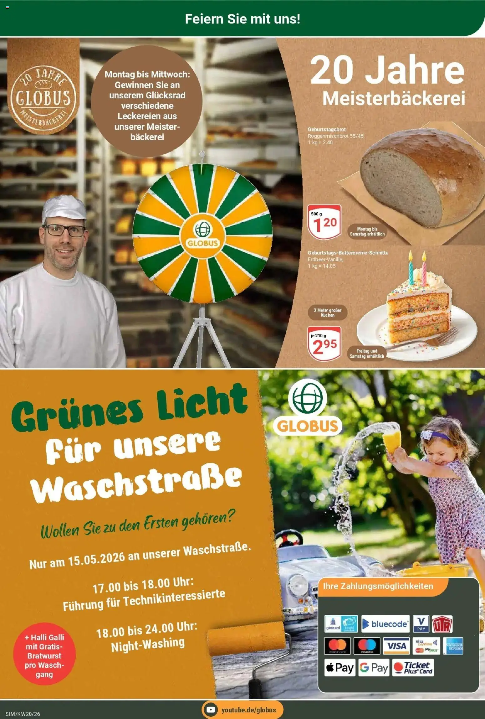 Globus Prospekt Simmern	 – gültig ab 10.05.2026 | Seite: 18 | Produkte: Bäckerei, Bratwurst, Kuchen, Uhr