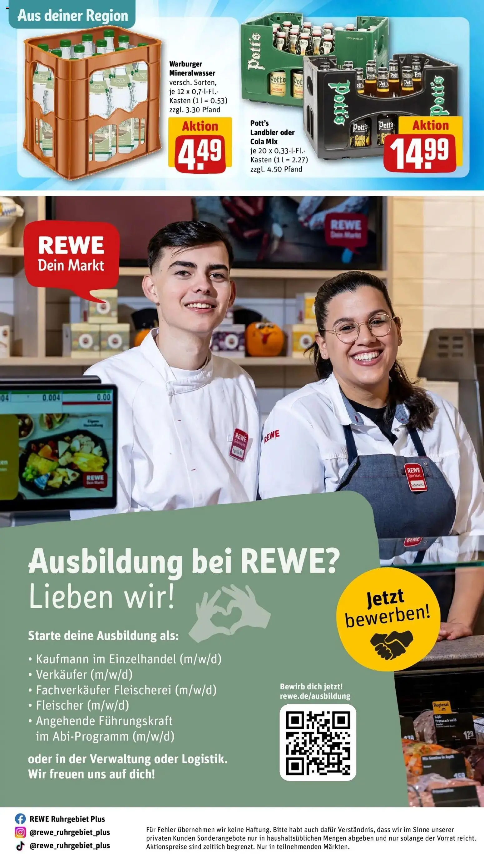 REWE Prospekt ab 17.08.2026 zum Blättern » Angebote | Seite: 34 | Produkte: Cola, Mineralwasser