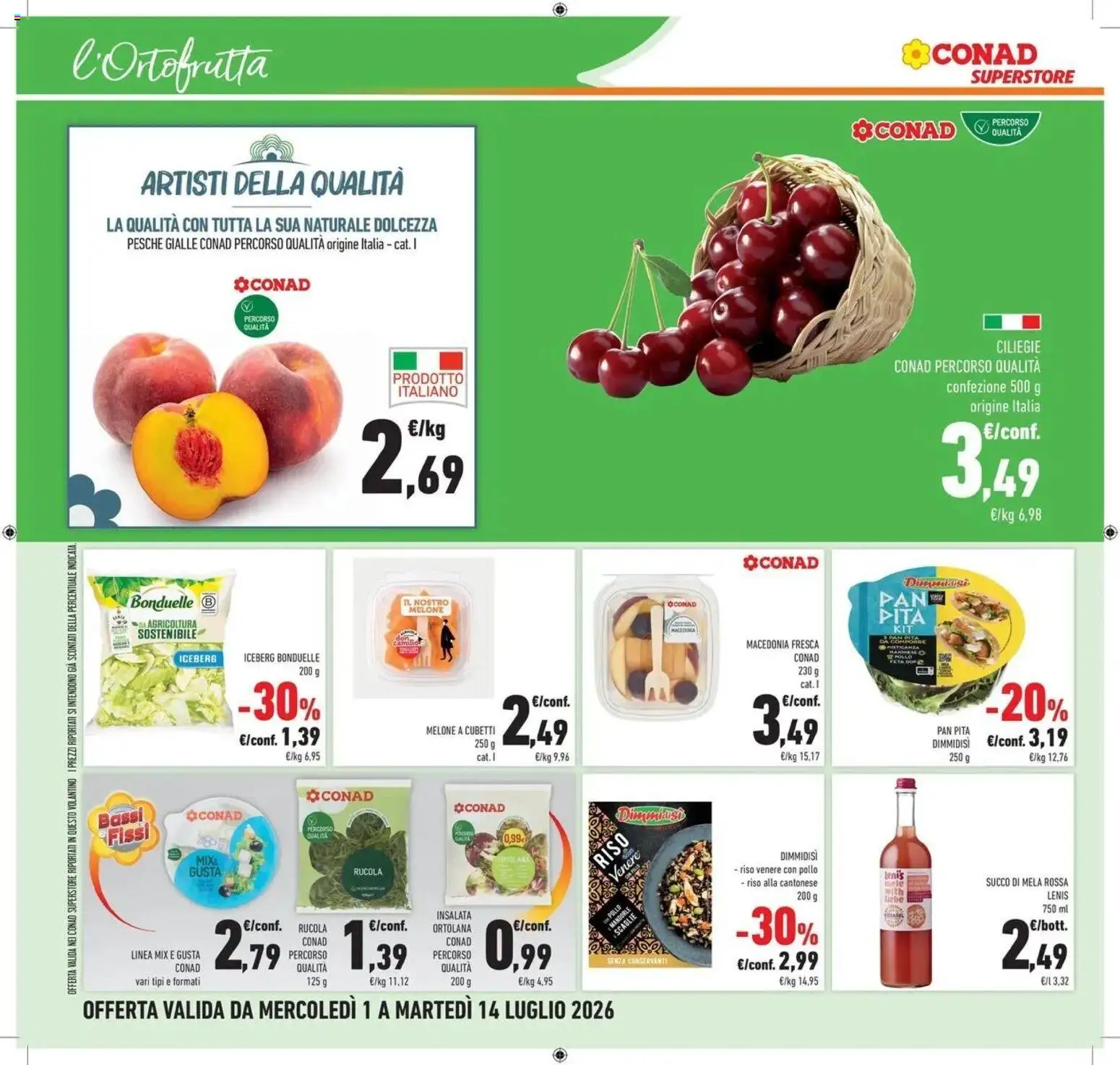 Volantino Conad del 30/06/2026 | Pagina: 16 | Prodotti: Succo, Tè, Insalata, Melone