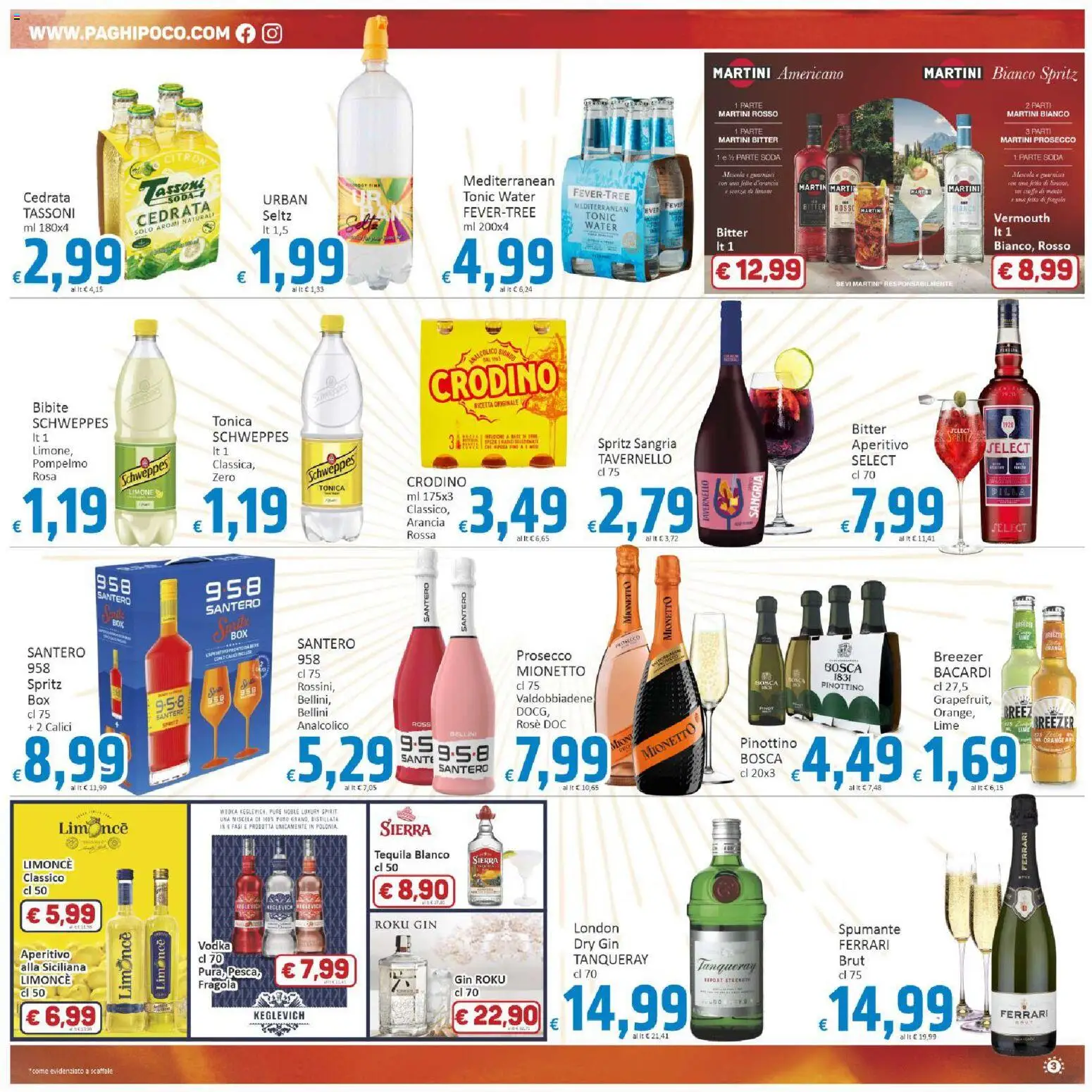 Volantino Paghi Poco del 10/07/2026 | Pagina: 3 | Prodotti: Fragole, Pompelmo, Lime, Bibite
