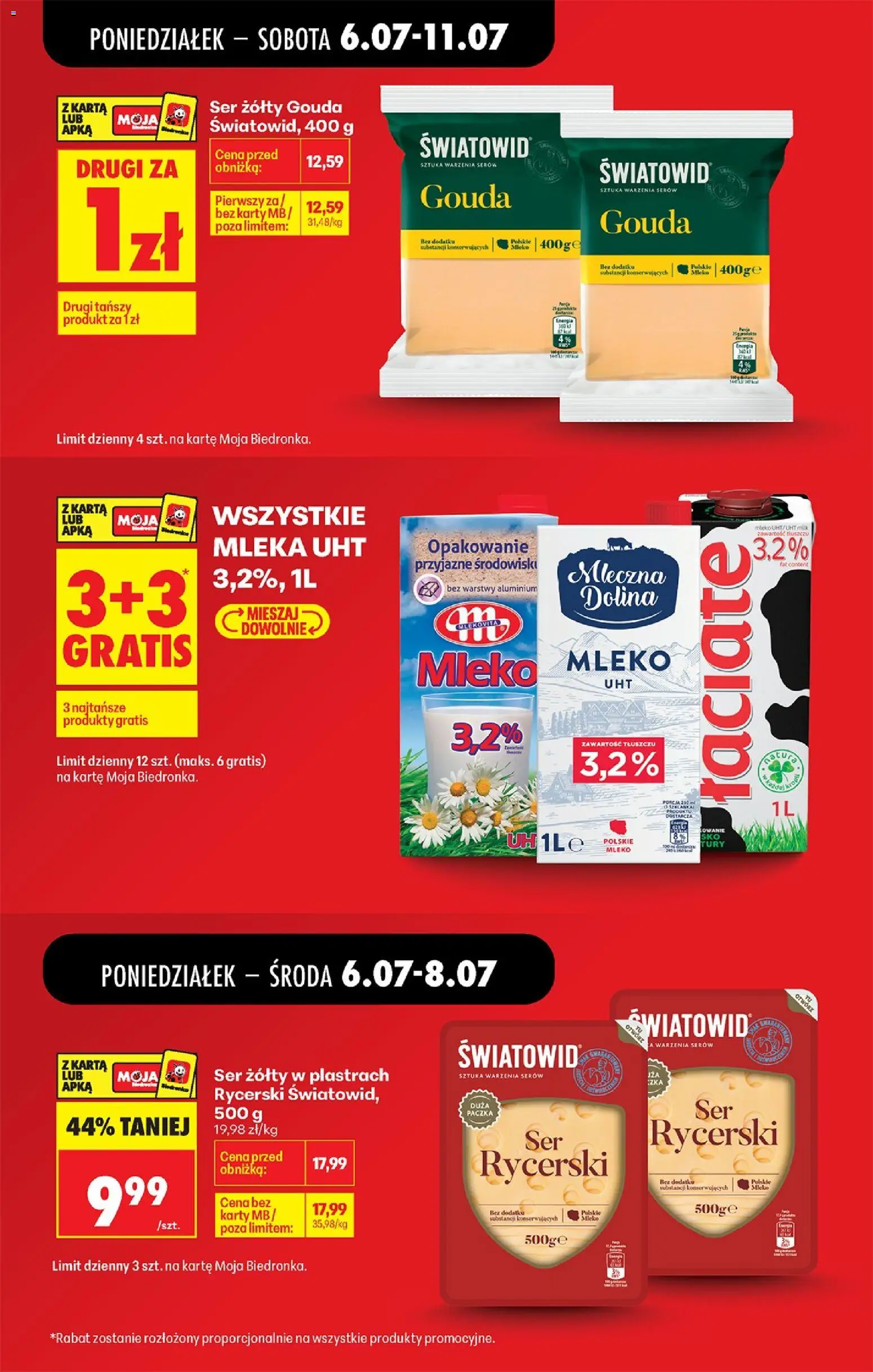 Biedronka gazetka od poniedziałku od 06.07.2026 | Strona: 5 | Produkty: Ser żółty, Karta, Mleko, Ser