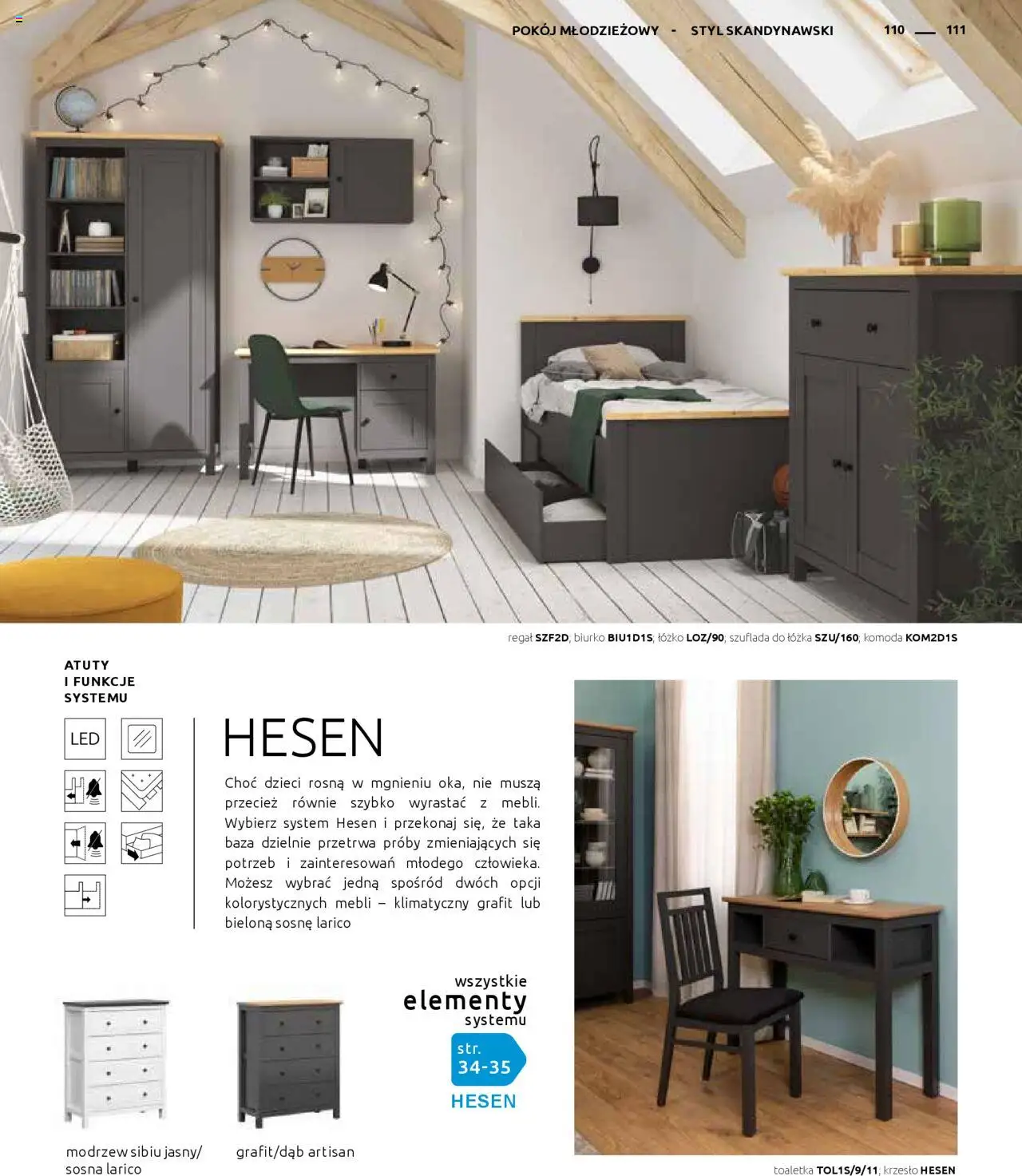 Black Red White Gazetka - Katalog rodzinnych wnętrz od 24.05.2024 | Strona: 111 | Produkty: Łóżko, Komoda, Biurko, Regał