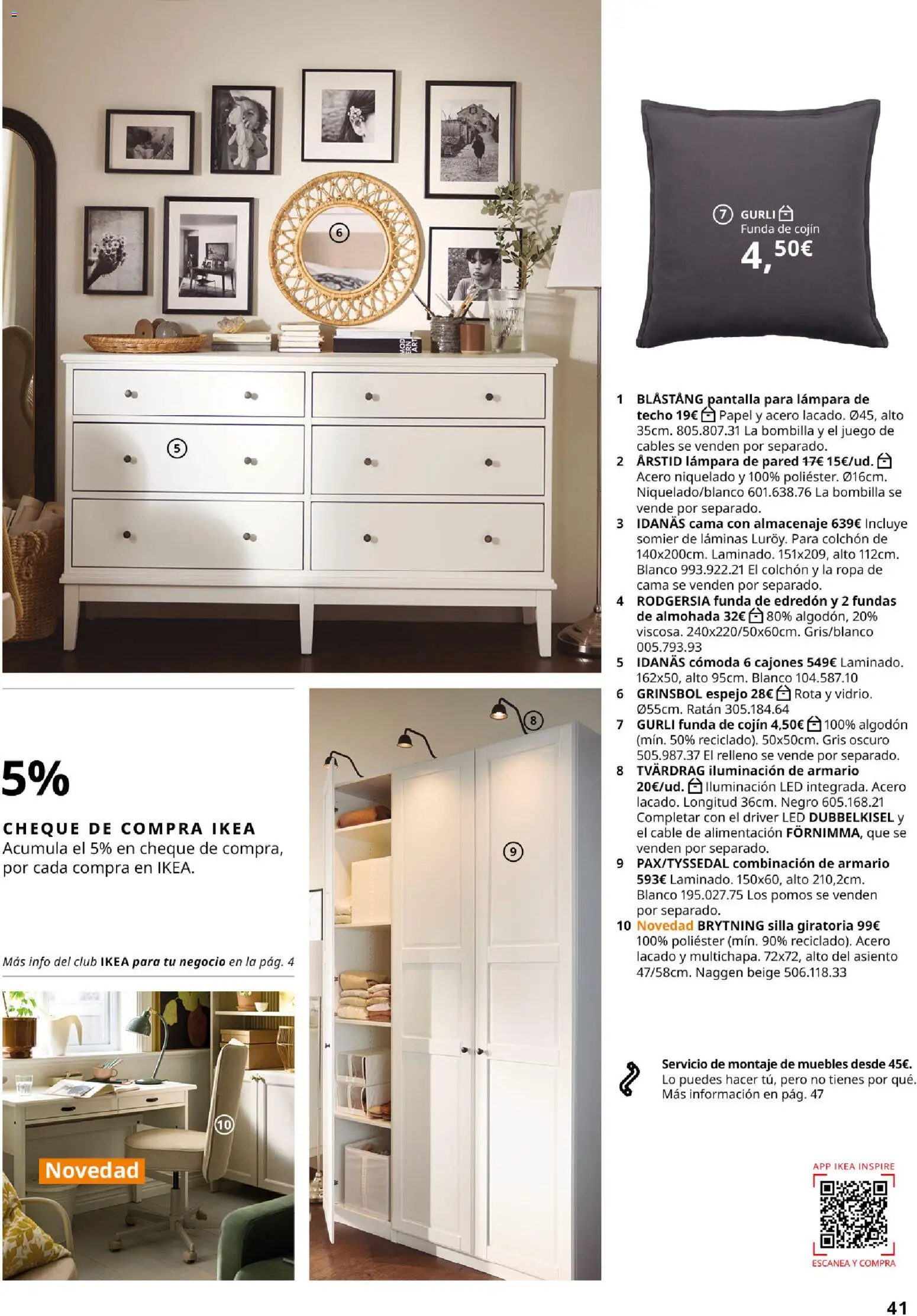 IKEA - IKEA para tu negocio │ válido desde el 01/09/2026 | Página: 41 | Productos: Ropa de cama, Funda de cojín, Cojín, Lámpara