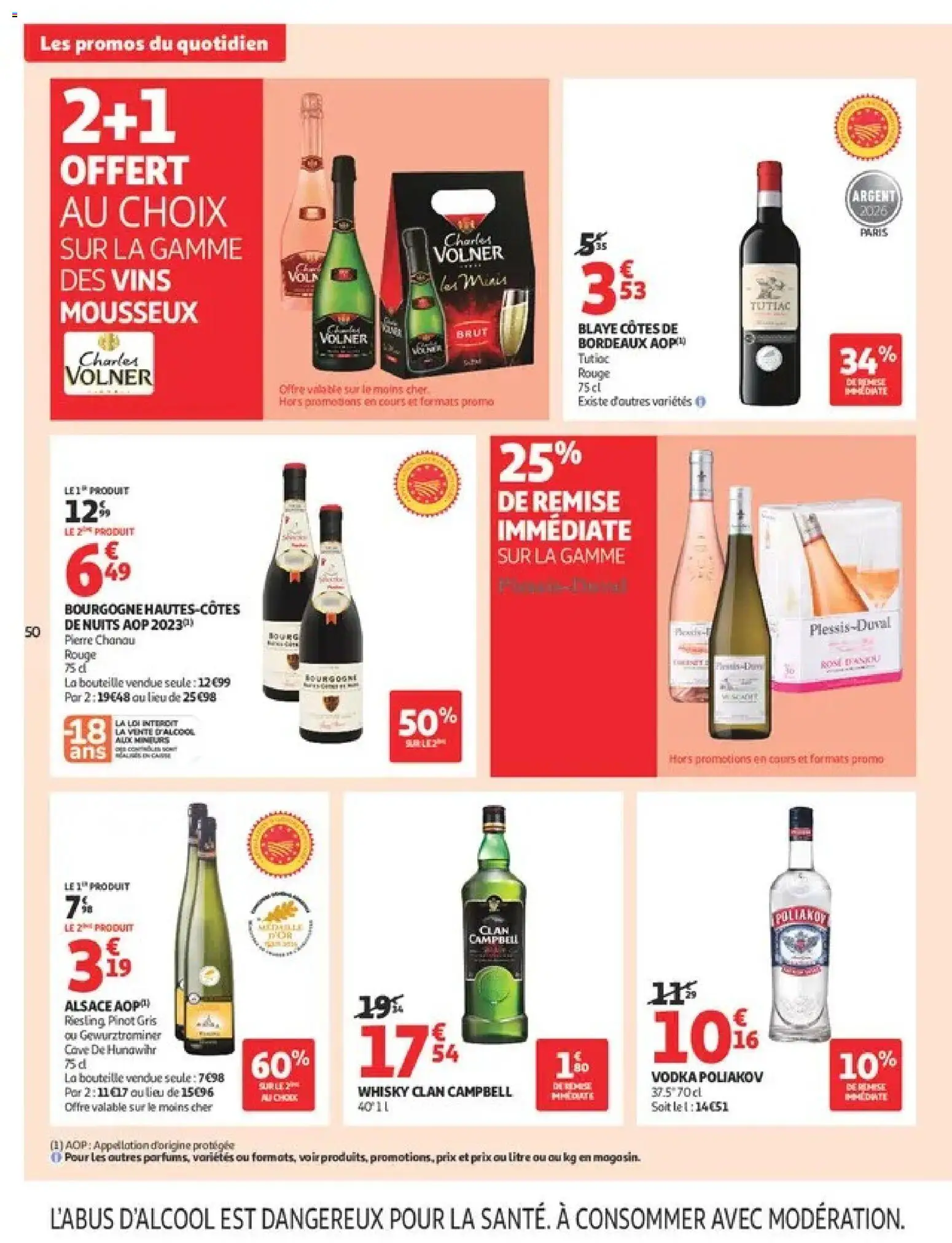 {H1} | Page: 50 | Produits: Vodka Poliakov, Whisky clan Campbell, Mousseux, Bouteille