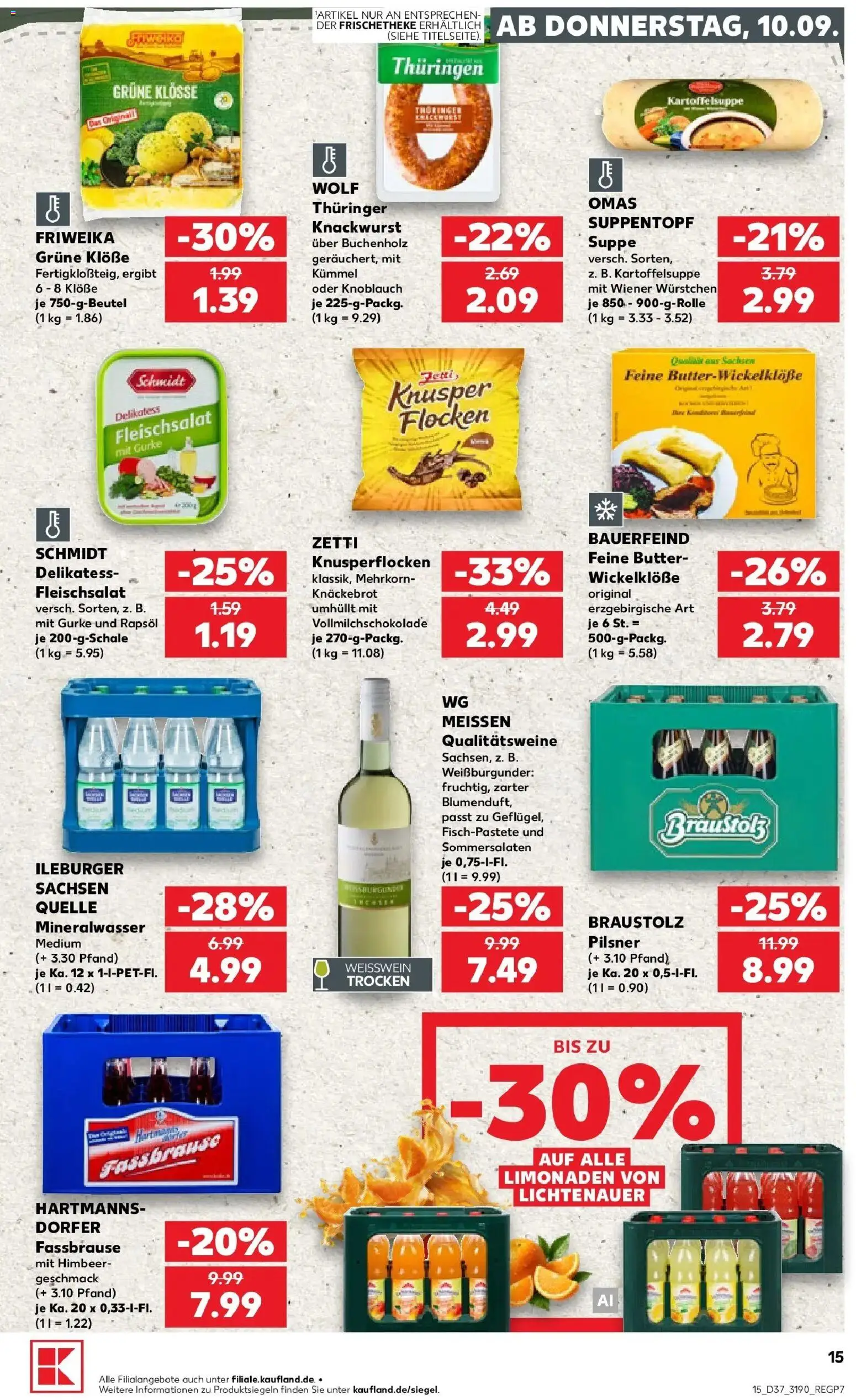 Kaufland Prospekt Glauchau – gültig ab 07.09.2026 | Seite: 24 | Produkte: Butter, Mineralwasser, Knoblauch, Fassbrause