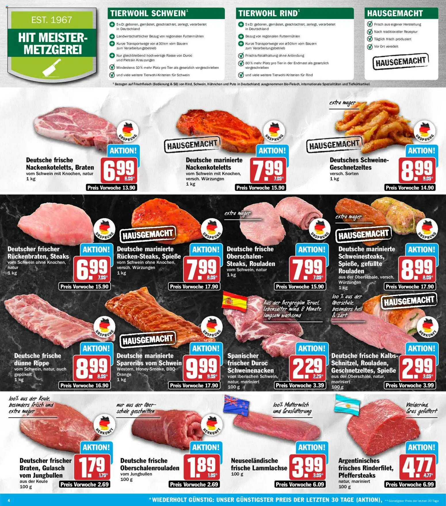 HIT Prospekt – gültig ab 29.06.2026 | Seite: 4 | Produkte: Pute, Hahnchen, Schweinenacken, Spieße