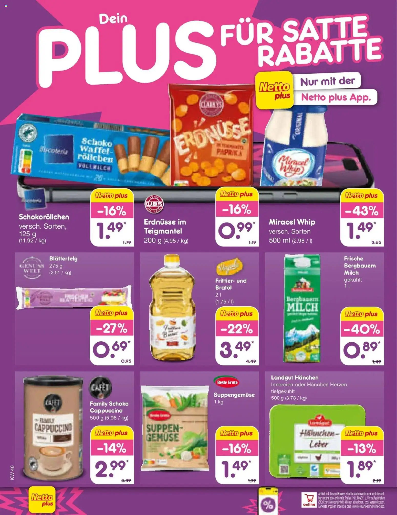 Netto Marken-Discount Prospekt Metten – gültig ab 28.09.2026 | Seite: 73 | Produkte: Hahnchen, Milch, Miracel whip, Paprika