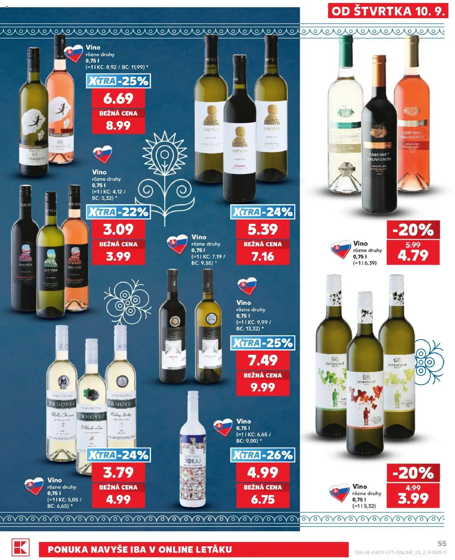 Nové Kaufland akcie – leták je platný od 10.09.2026 | Strana: 55 | Produkty: Víno