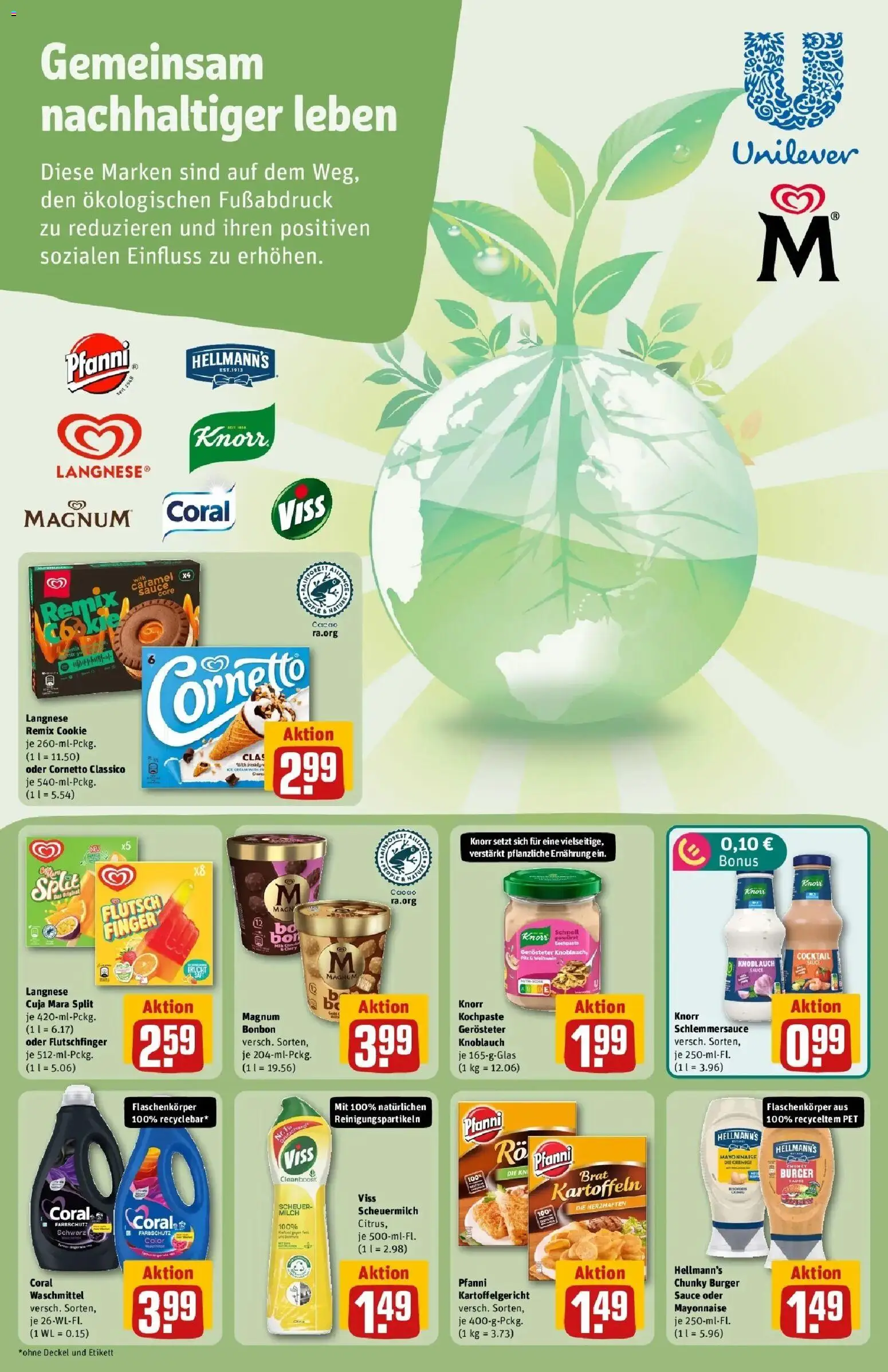 Rewe Prospekt Oldenburg – gültig ab 08.06.2026 | Seite: 25 | Produkte: Langnese, Milch, Coral waschmittel, Mayonnaise