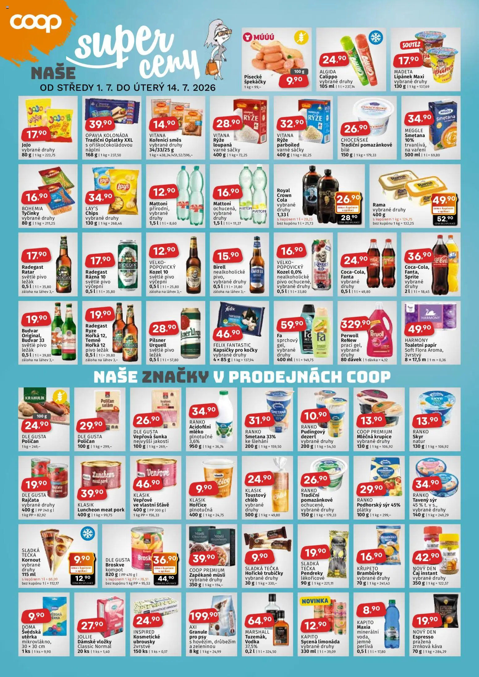 Coop leták - Jihočeský region od 01.07.2026 | Strana: 2 | Produkty: Vložky, Čaj, Bramburky, Broskve