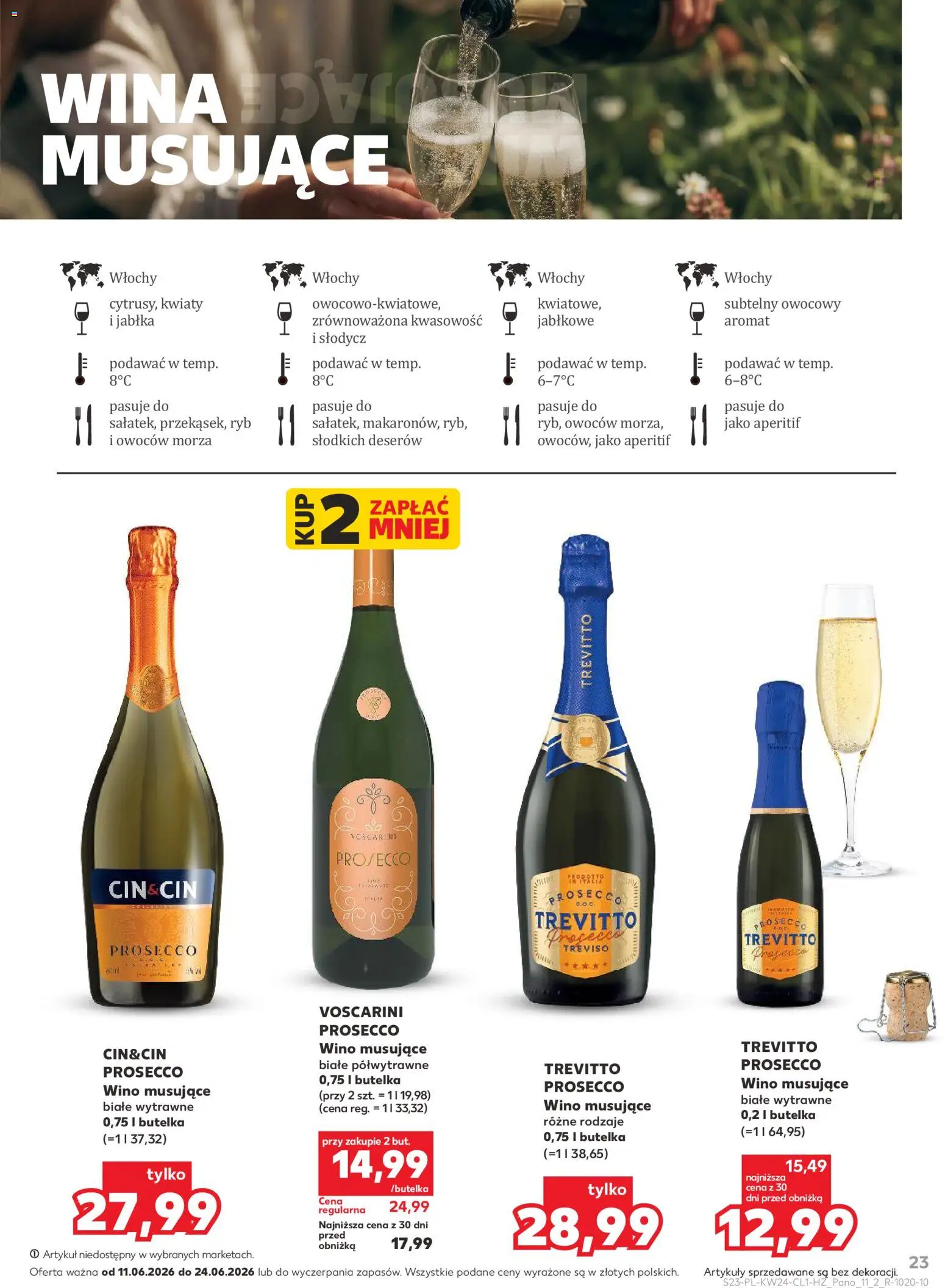 Kaufland Polsko leták - Barek od 11.06.2026 | Strana: 23 | Produkty: Prosecco, Jablka