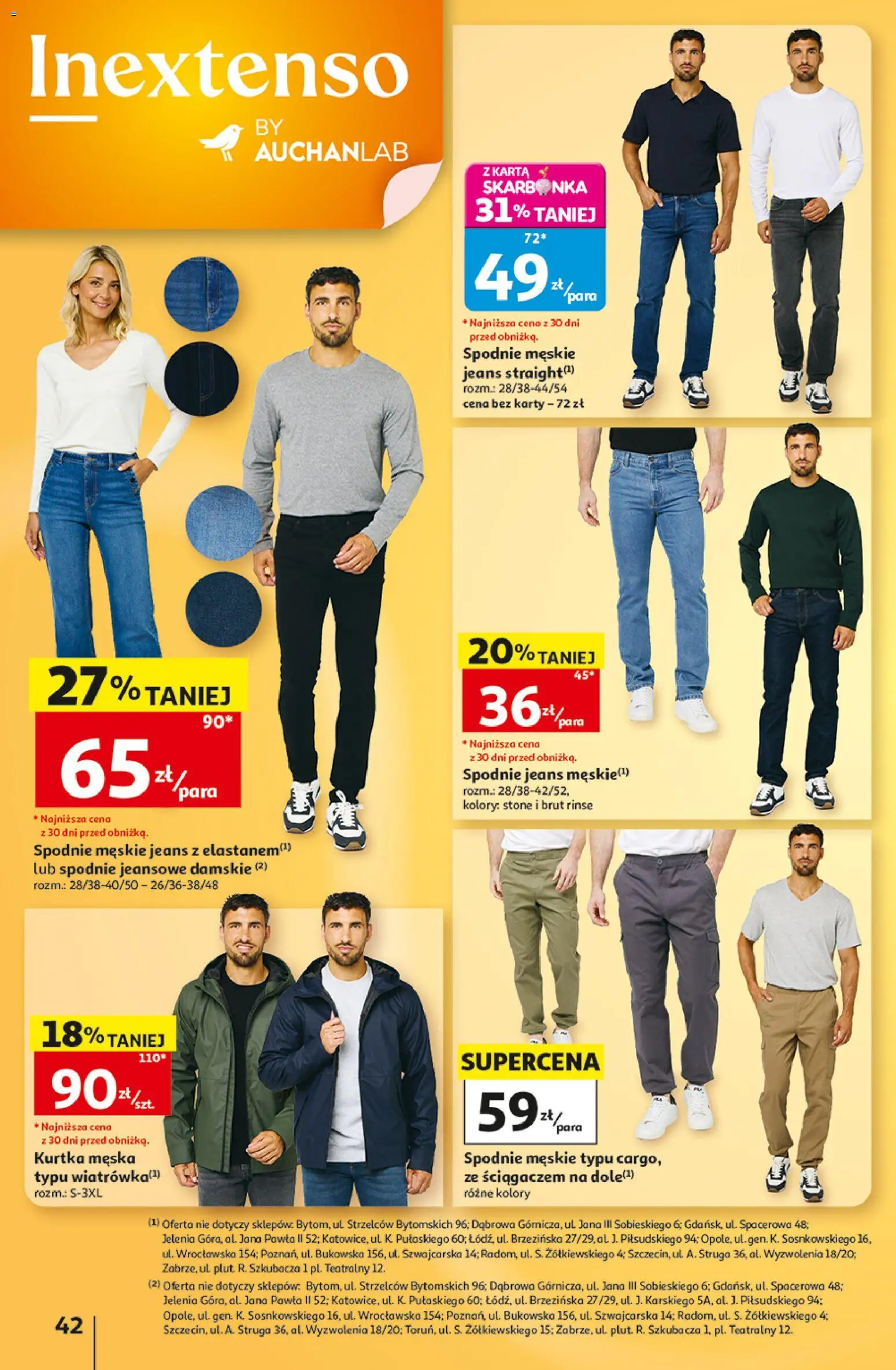 Auchan gazetka - 30 Lat Hipermarket od 03.09.2026 | Strona: 42 | Produkty: Karta, Kurtka, Spodnie