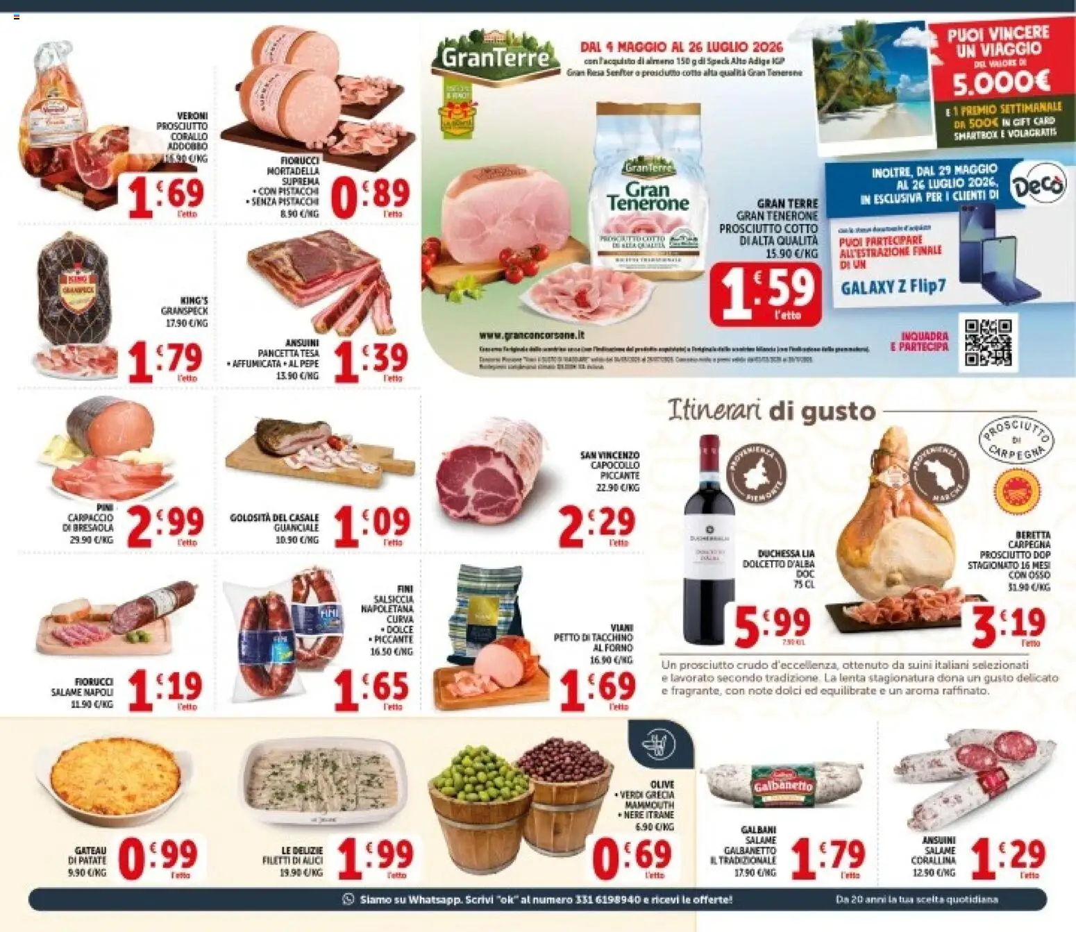 Volantino Decò del 08.06.2026 | Pagina: 3 | Prodotti: Prosciutto Cotto, Prosciutto, Letto, Alici