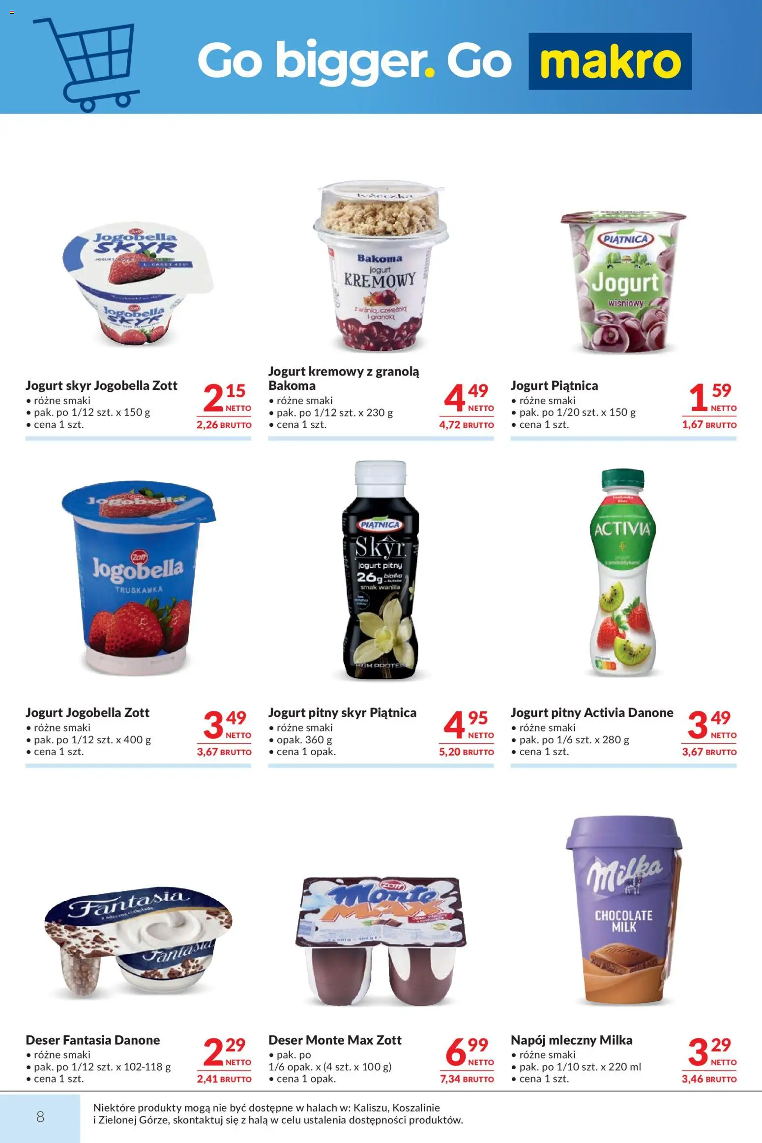 Makro gazetka od 13.10.2026 | Strona: 8 | Produkty: Jogurt Skyr, Piątnica, Napój mleczny, Skyr piątnica