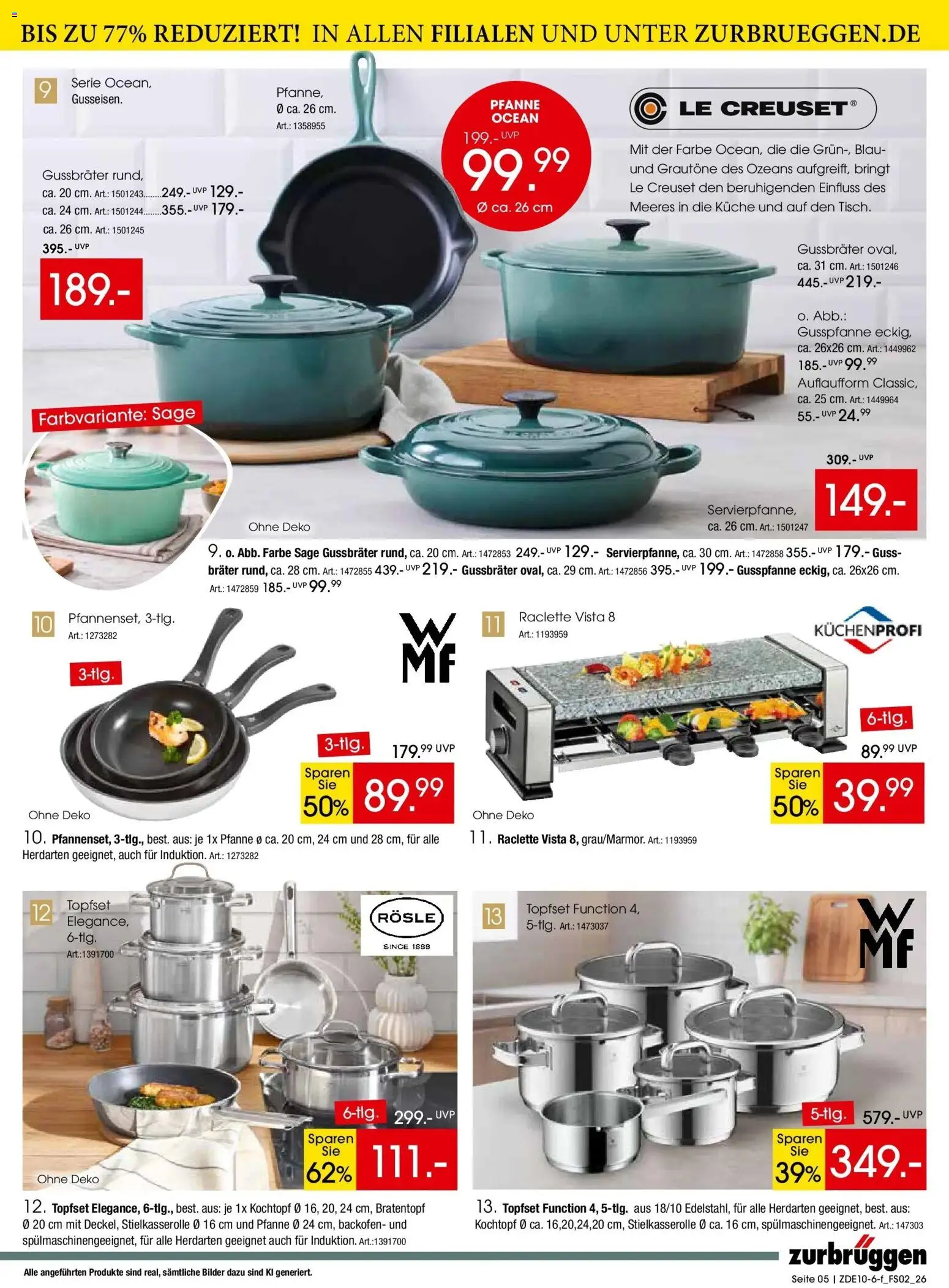 Zurbrüggen Sonder-Preise zum Fest – gültig ab 10.10.2026 | Seite: 5 | Produkte: Küche, Bilder, Backofen, Raclette