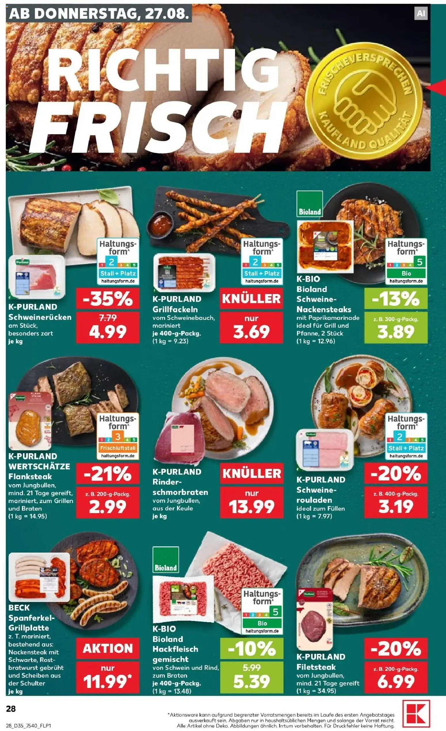 Prospekt Kaufland ab 24.08.2026 » Angebote Online zum Blättern | Seite: 39 | Produkte: Grill, Schulter, Schweinerucken, Hackfleisch