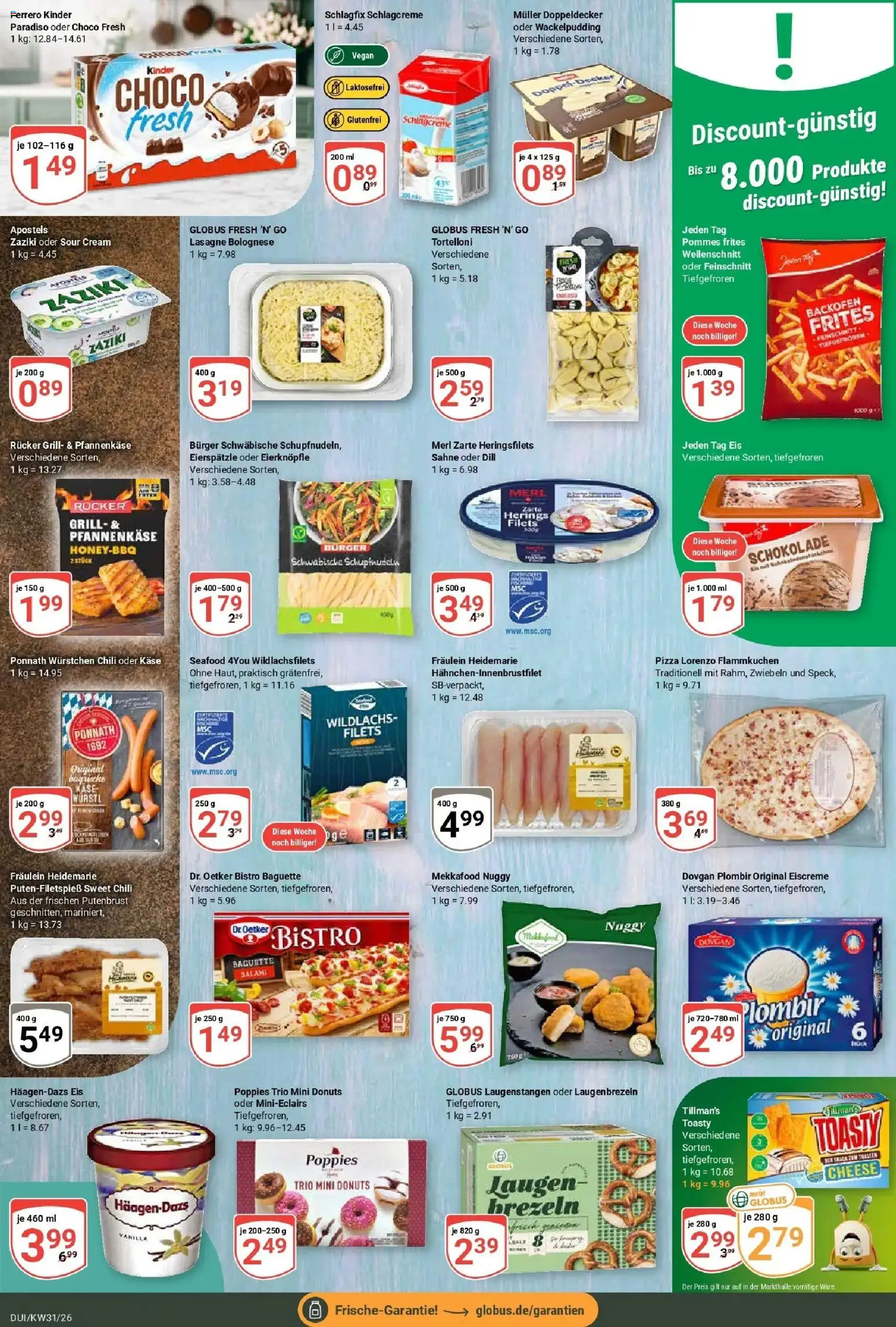 Globus Prospekt Duisburg – gültig ab 27.07.2026 | Seite: 12 | Produkte: Eiscreme, Backofen, Dill, Sahne