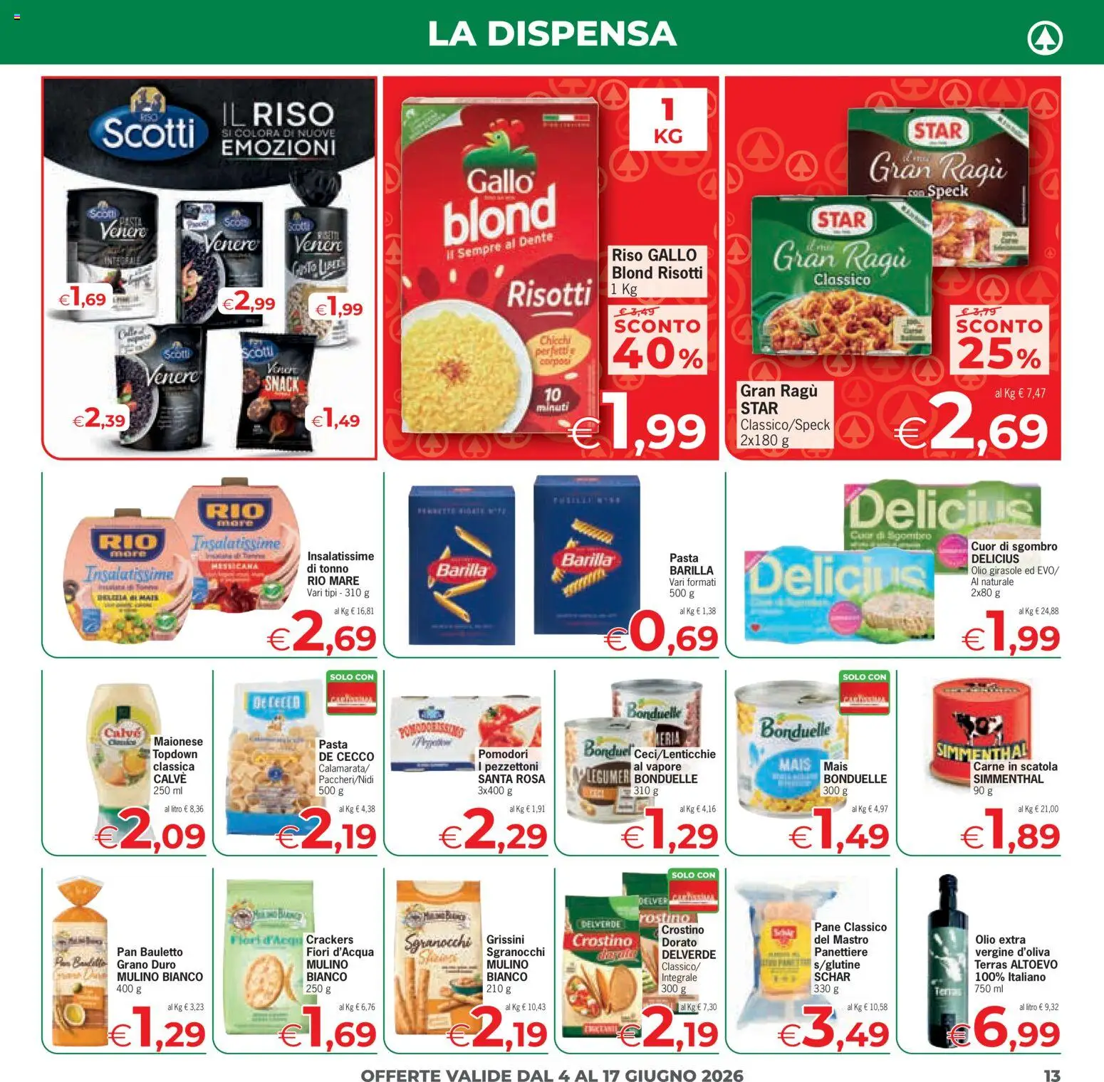 Volantino Despar del 04/06/2026 | Pagina: 13 | Prodotti: Speck, Maionese, Ragú, Scatola