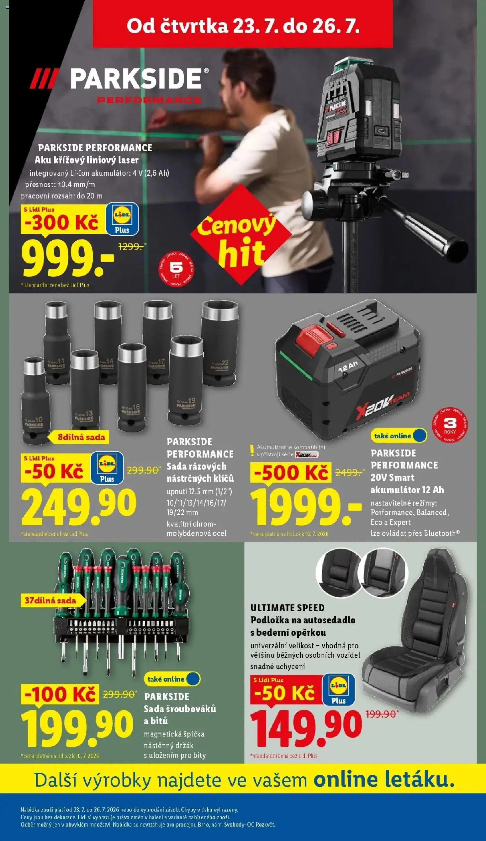 Lidl aktuální leták - Spotřební zboží od 20.07.2026 | Strana: 23 | Produkty: Parkside, Ultimate Speed