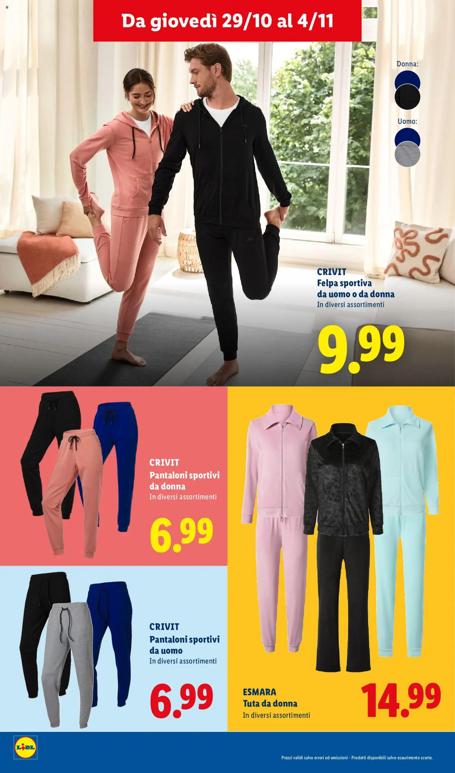 Volantino Lidl del 29/10/2026 | Pagina: 4 | Prodotti: Felpa, Pantaloni