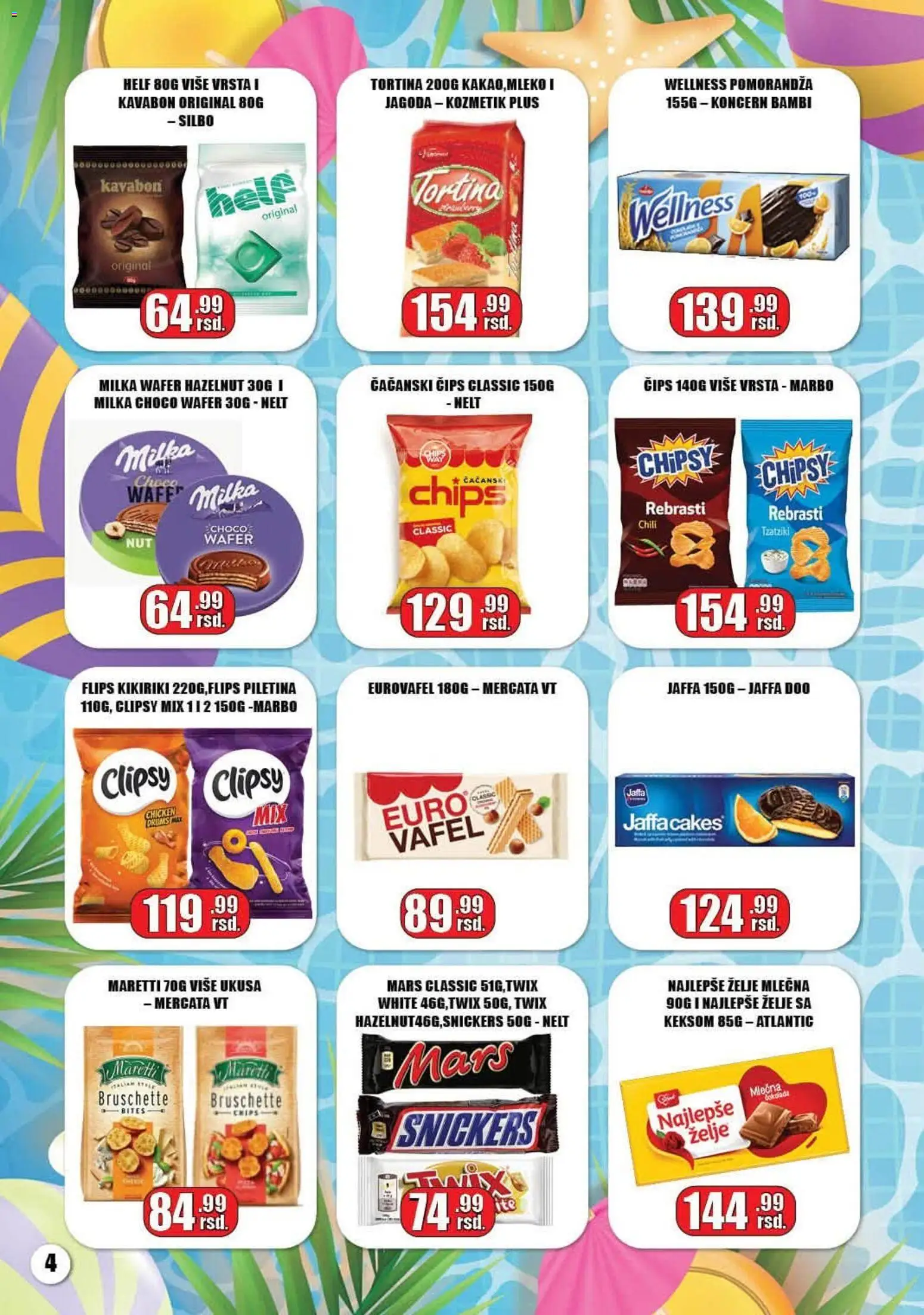 Gala MARKET katalog - važi od 05.07.2026 | Strana: 4 | Proizvode: Jagoda, Kikiriki, Pomorandza, Mleko