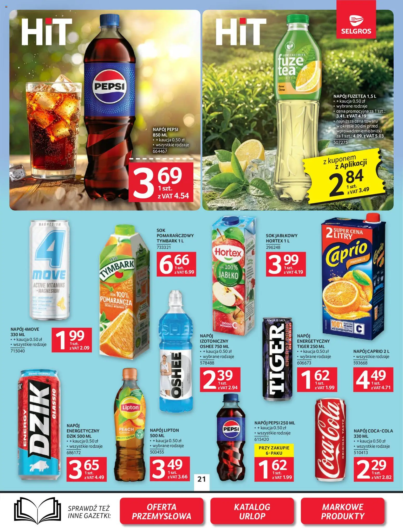 Selgros cash&carry gazetka od 02.07.2026 | Strona: 21 | Produkty: Ice Tea, Sok jabłkowy, Pepsi, Sok