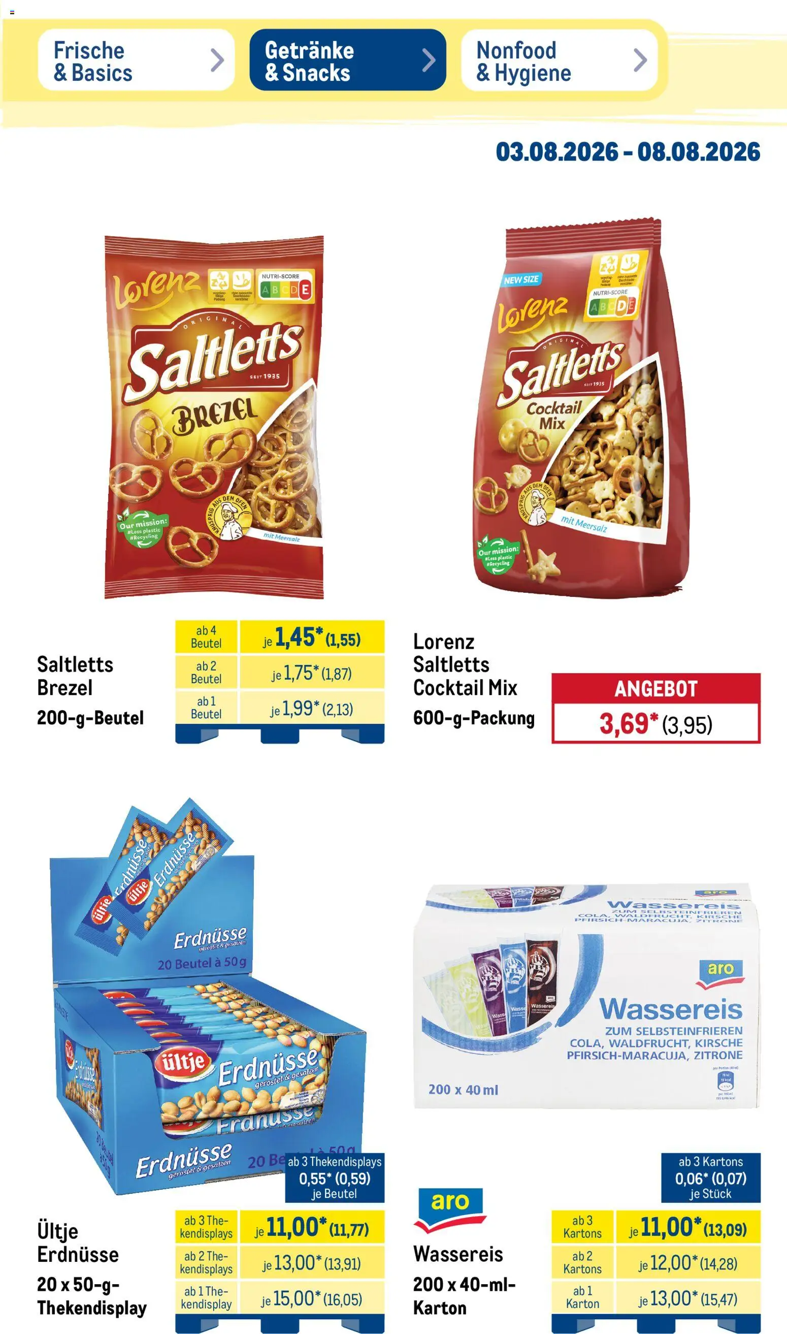 Metro Non Food & Hygiene – gültig ab 03.08.2026 | Seite: 18 | Produkte: Ofen, Erdnüsse, Zitrone, Pfirsich
