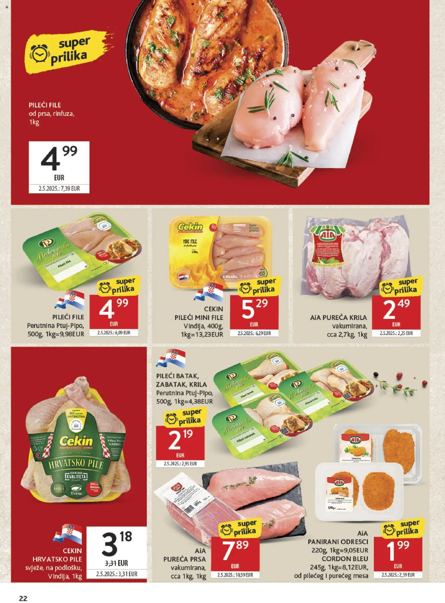 Konzum HR akciós ujság - amely érvényes a következő dátumtól: 2026.10.14. | Oldal: 22 | Termékek: Cordon bleu, Filé