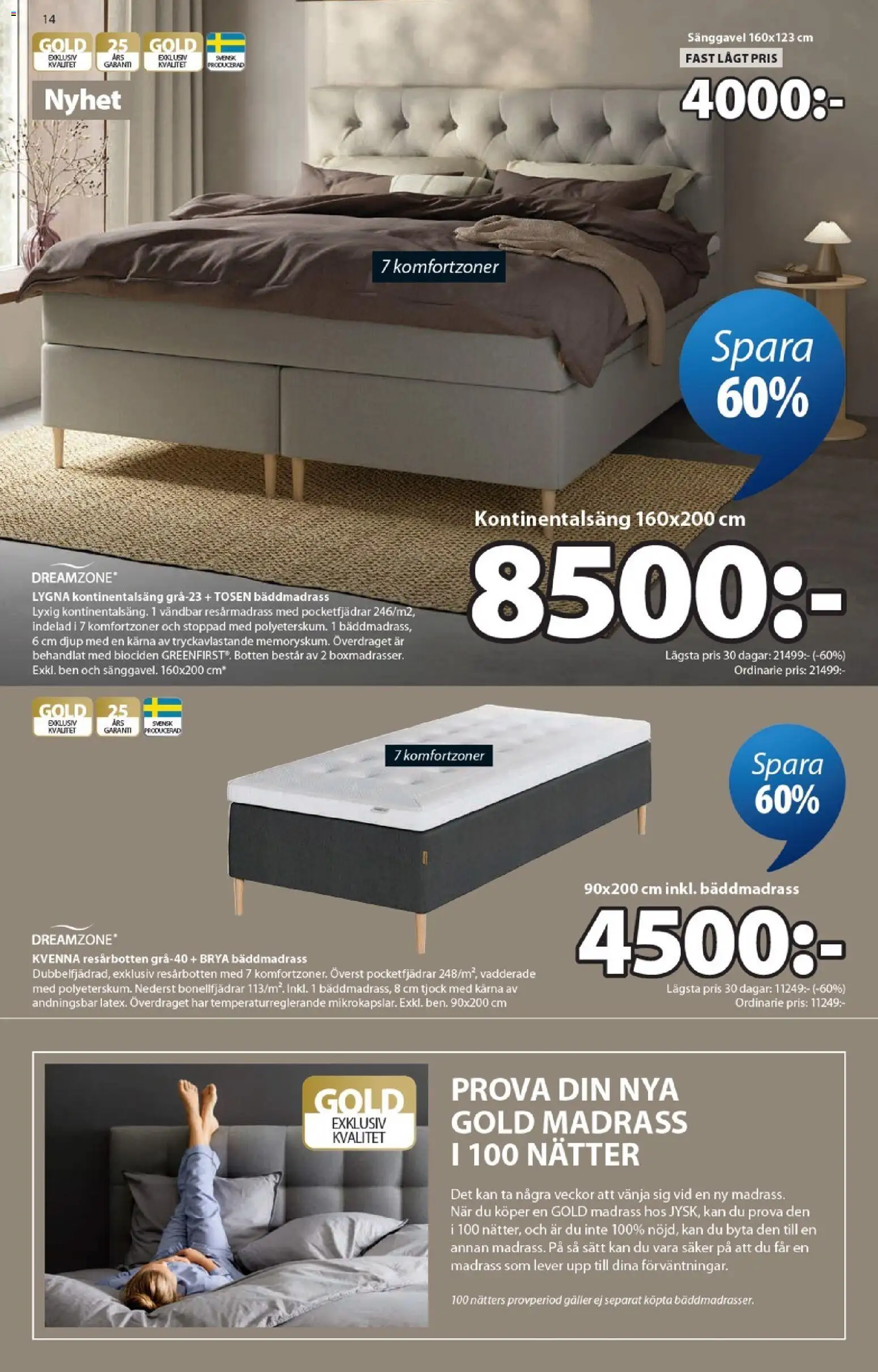 JYSK reklamblad aktuell från 27.04.2026 | Sida: 14 | Produkter: Bäddmadrass, Sänggavel, Madrass, Galler