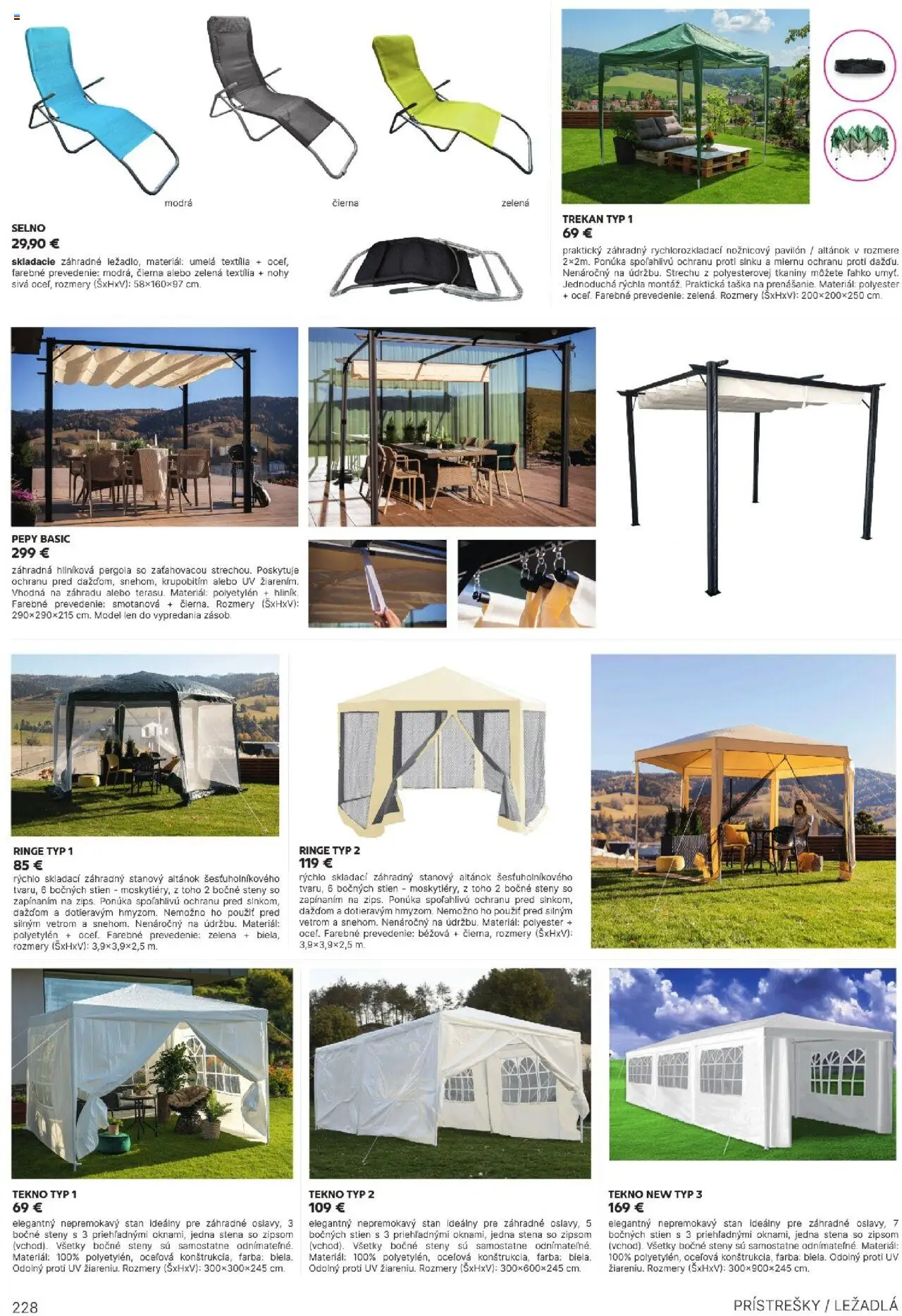 Nové Kondela akcie – leták je platný od 16.05.2025 | Strana: 228 | Produkty: Pergola, Altánok, Taška