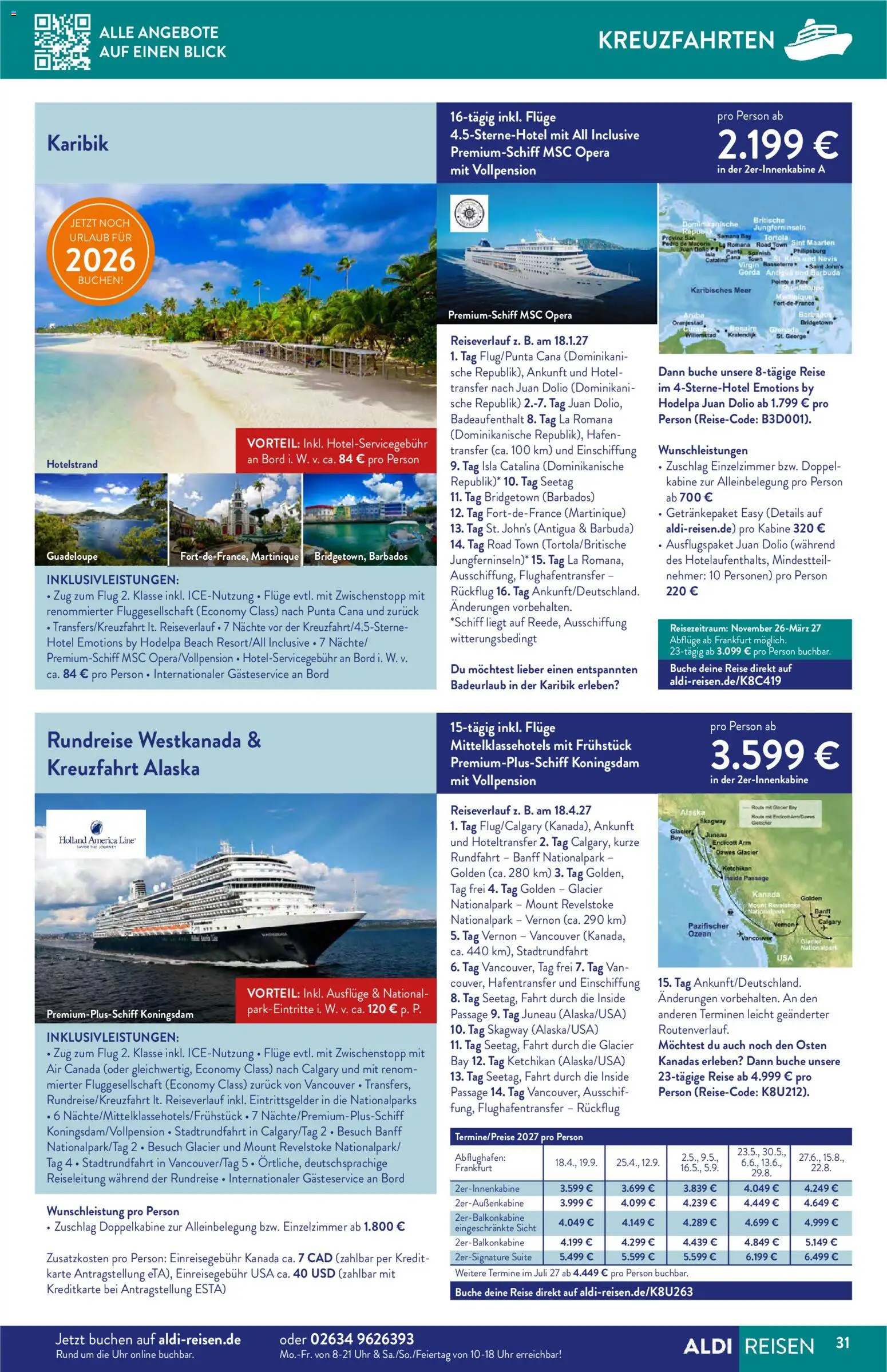 Aldi Reisen Reisemagazin – gültig ab 01.08.2026 | Seite: 31