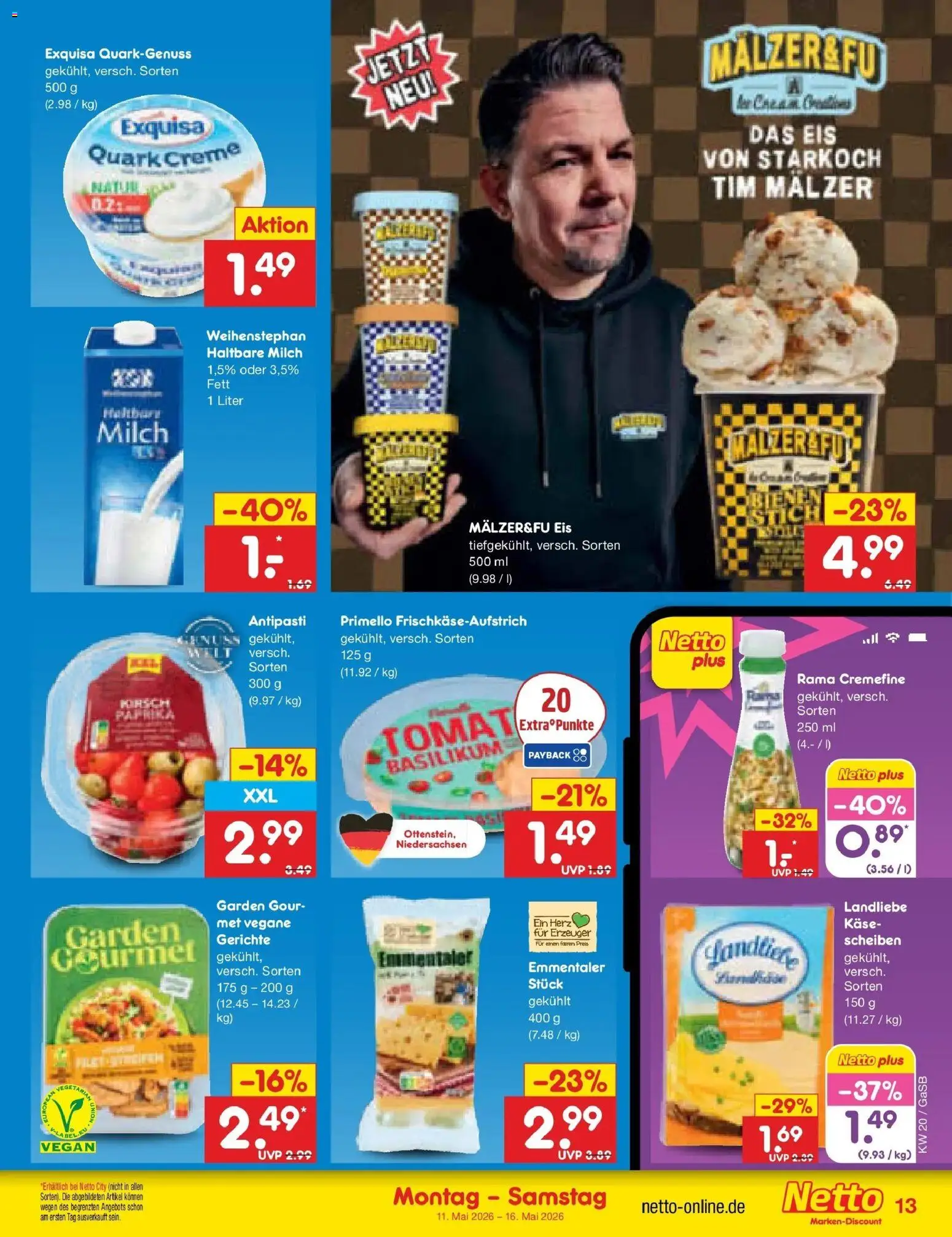 Netto Marken-Discount Prospekt Bremen-Lesum	 – gültig ab 10.05.2026 | Seite: 14 | Produkte: Käse, Haltbare milch, Rama cremefine, Creme