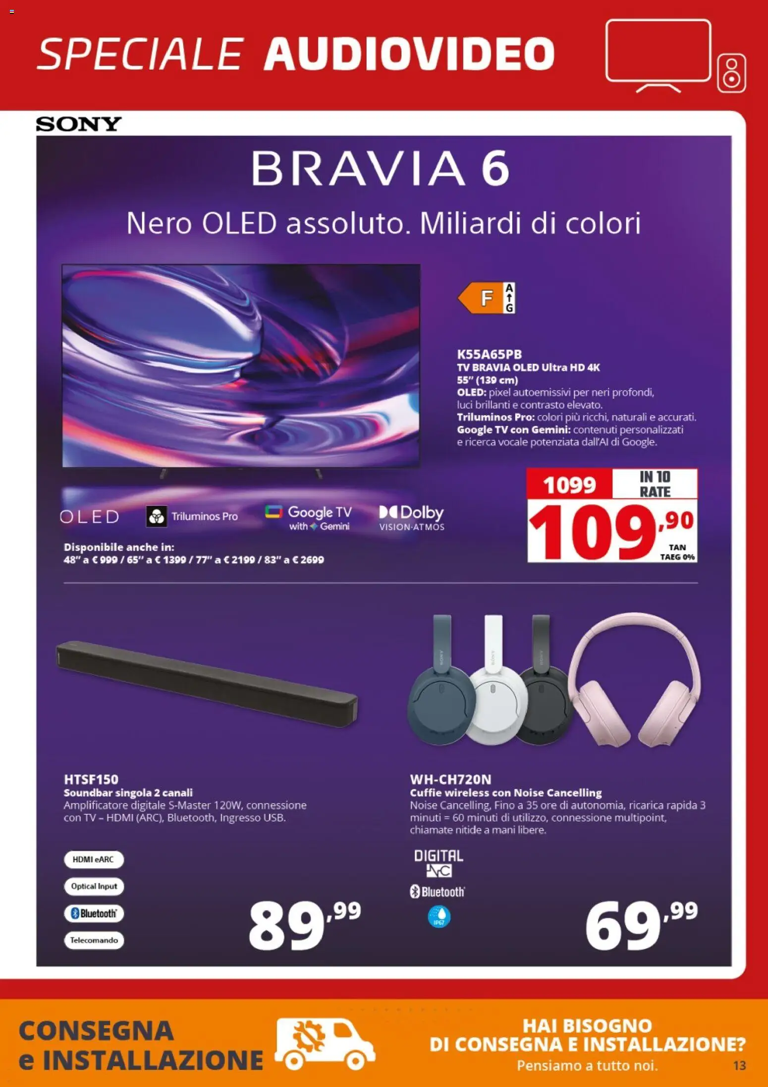 Volantino Comet del 09/10/2026 | Pagina: 13 | Prodotti: Telecomando, Soundbar, TV, Cuffie