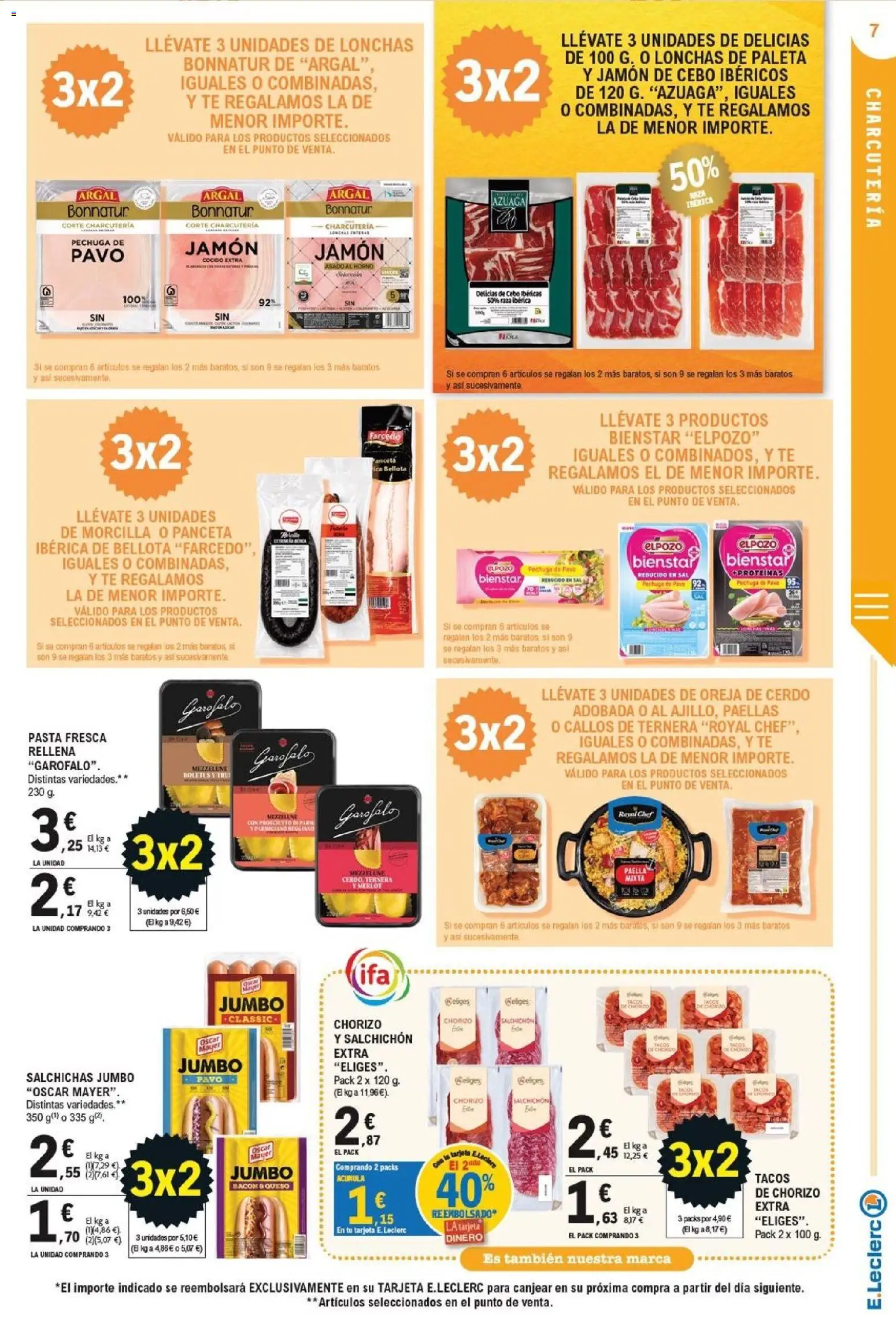 E.Leclerc - Soria │ válido desde el 21/10/2026 | Página: 7 | Productos: Jamón cocido, Cerdo, Pasta, Salchichas