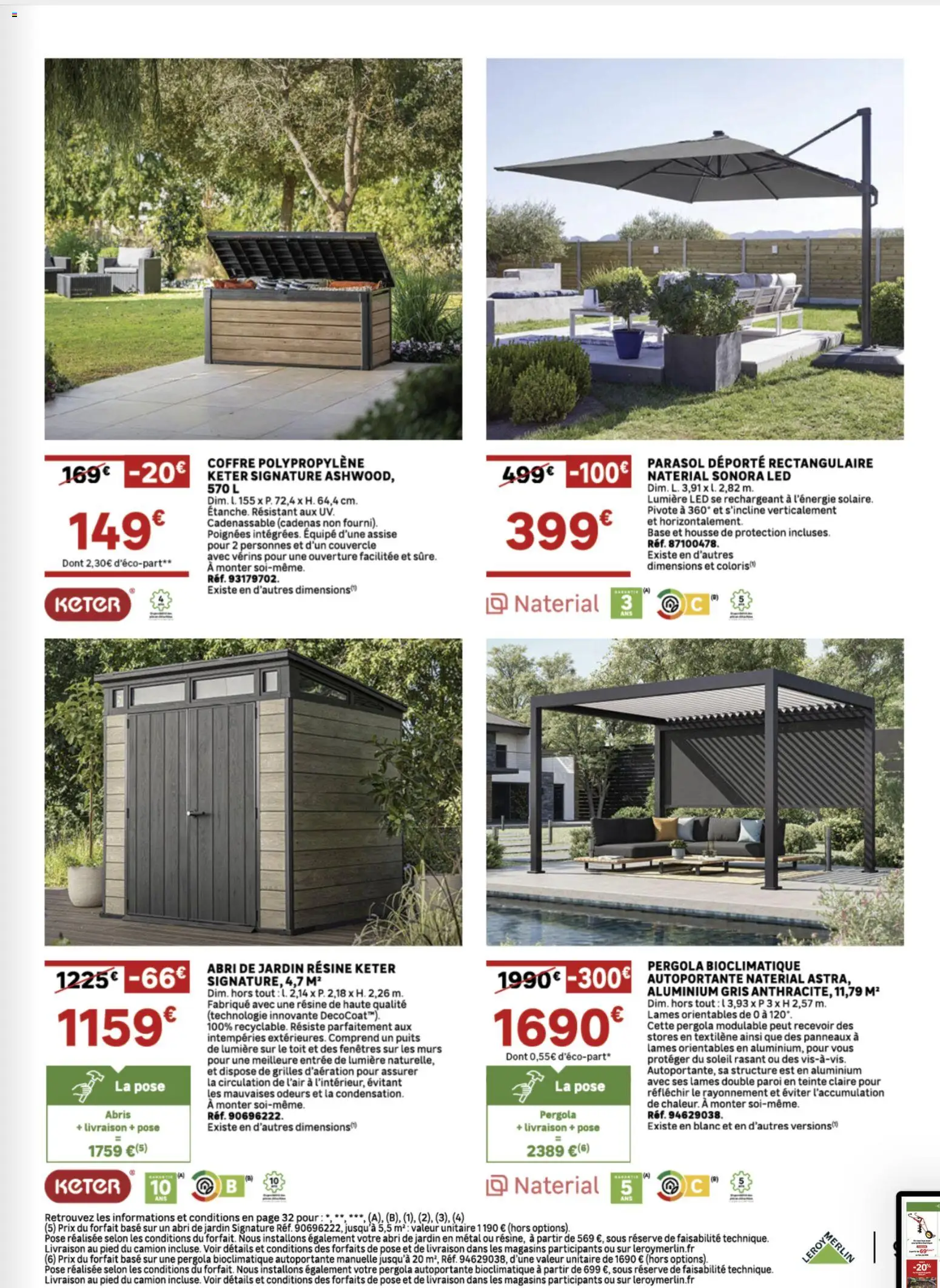 {H1} | Page: 9 | Produits: Base, Pergola, Parasol déporté, Parasol