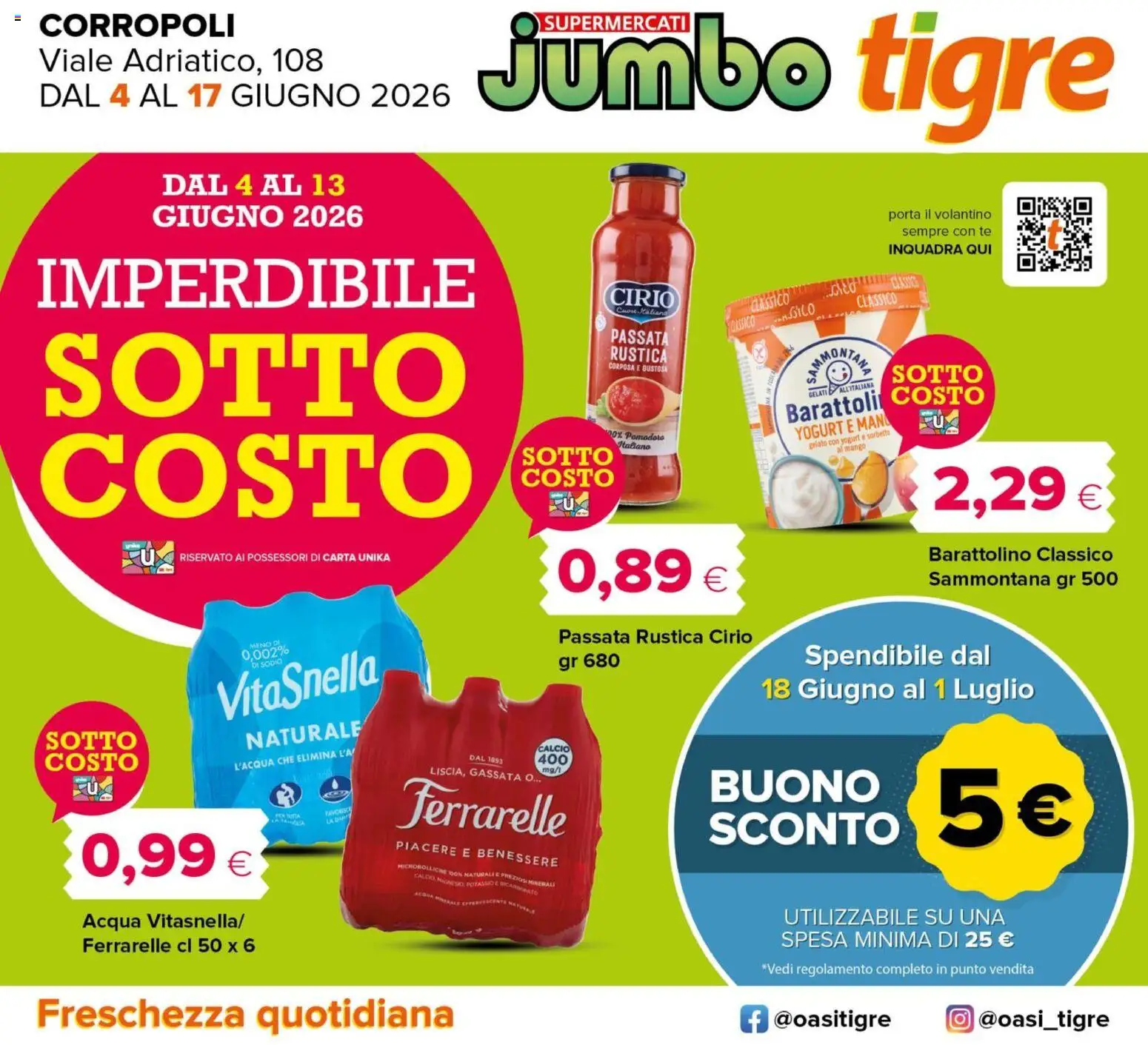 Volantino Tigre del 04.06.2026 | Pagina: 1 | Prodotti: Yogurt, Sorbetto, Mango, Barattoli
