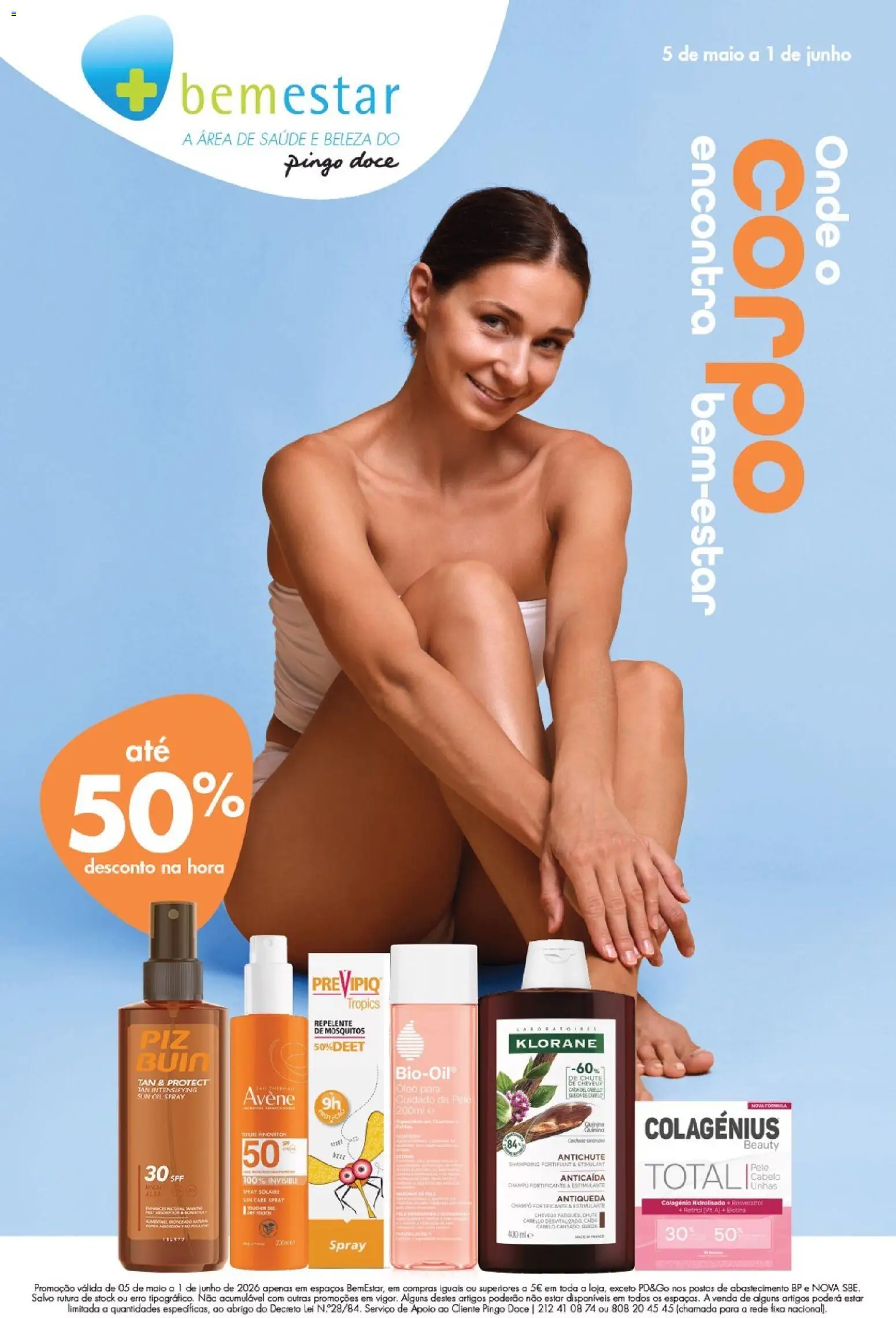 Pingo Doce Bem-estar Corpo Lojas │ válido de 05.05.2026 | Página: 1 | Produtos: Shampoo, Repelente, Óleo