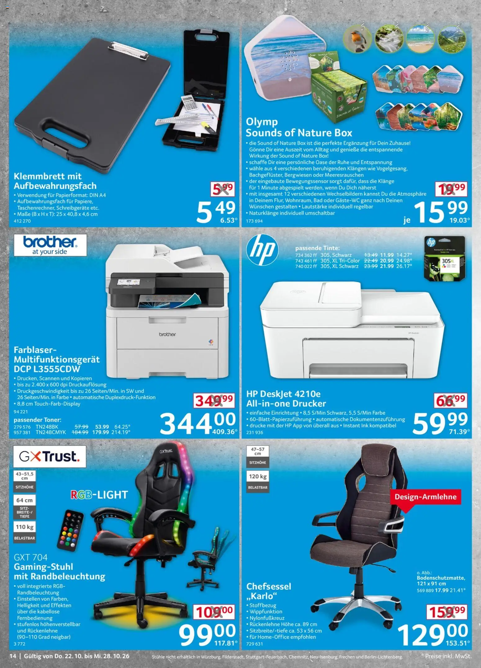 Selgros Non Food – gültig ab 22.10.2026 | Seite: 14 | Produkte: HP, Box, Bad, Chefsessel