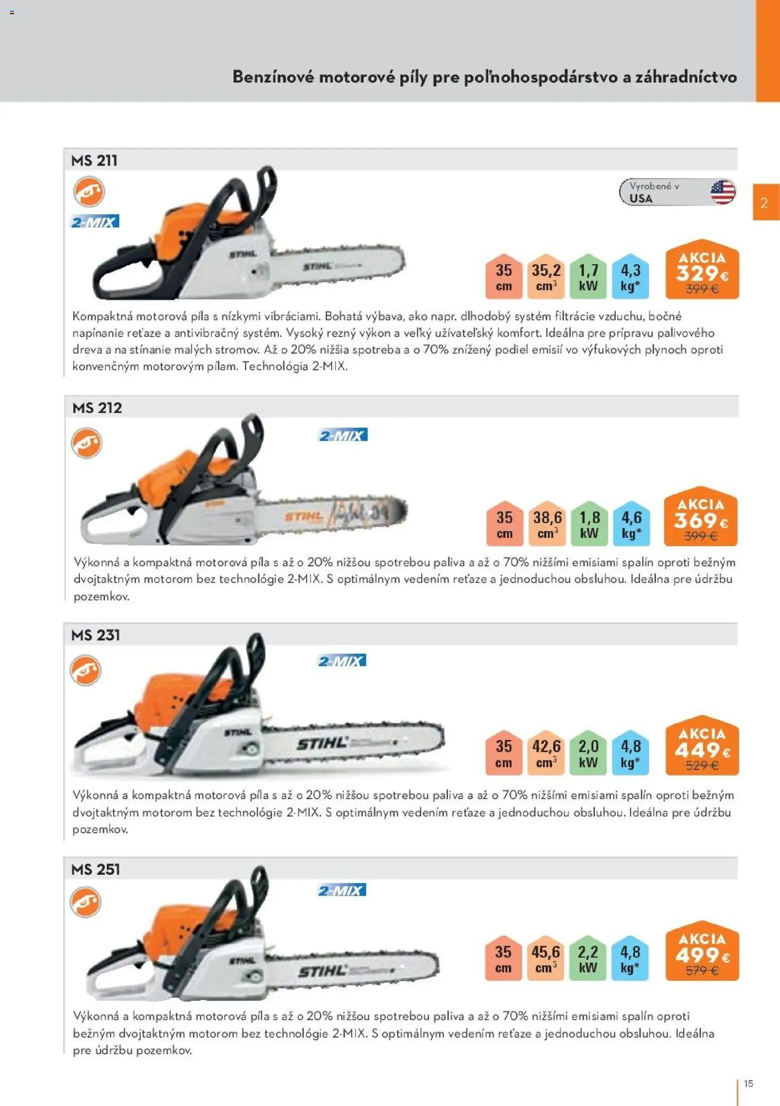 Nové STIHL akcie – leták je platný od 19.08.2026 | Strana: 15 | Produkty: Motorová píla, Píla