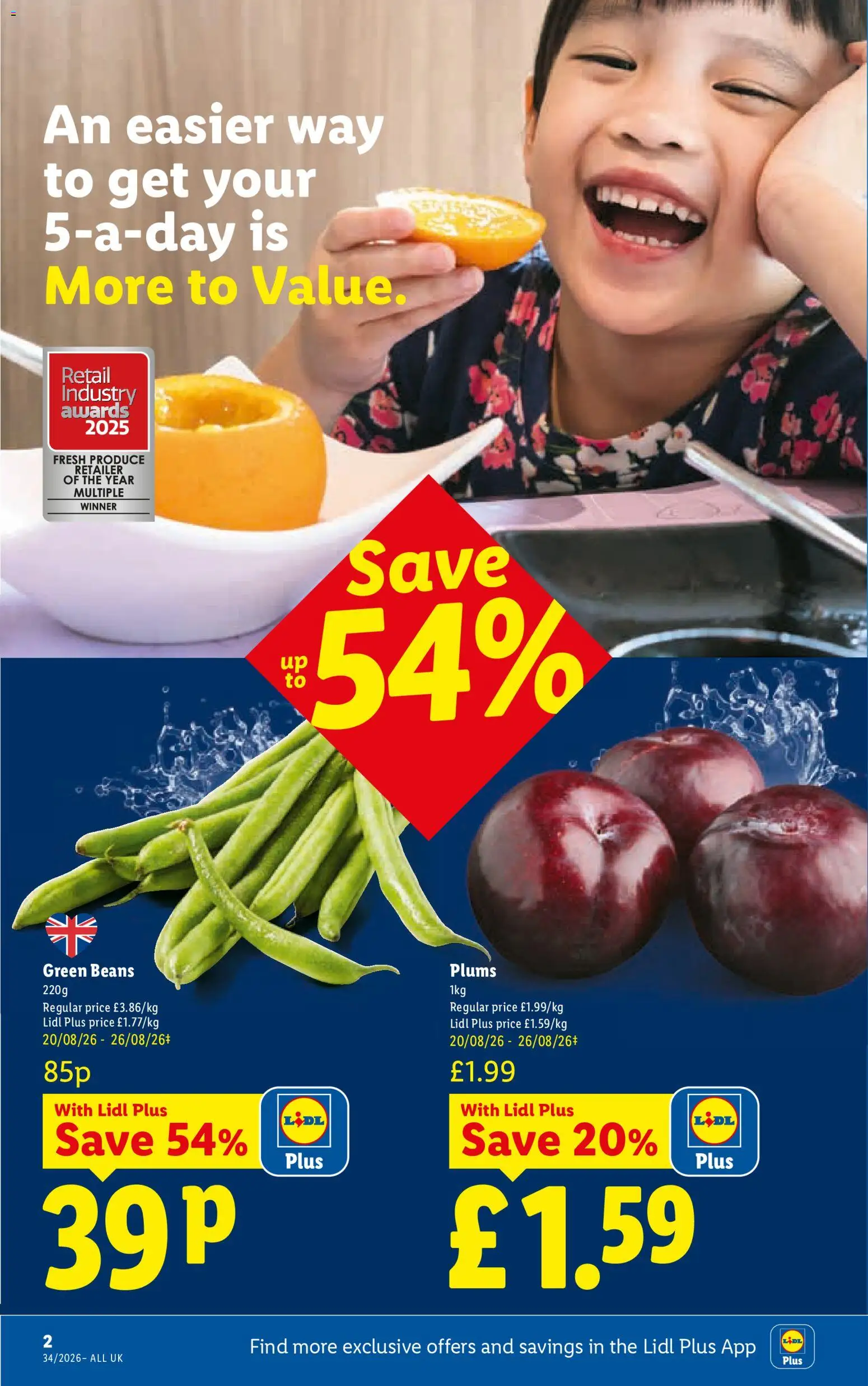 {H1} | Page: 2 | Products: Green beans, Beans, Plums
